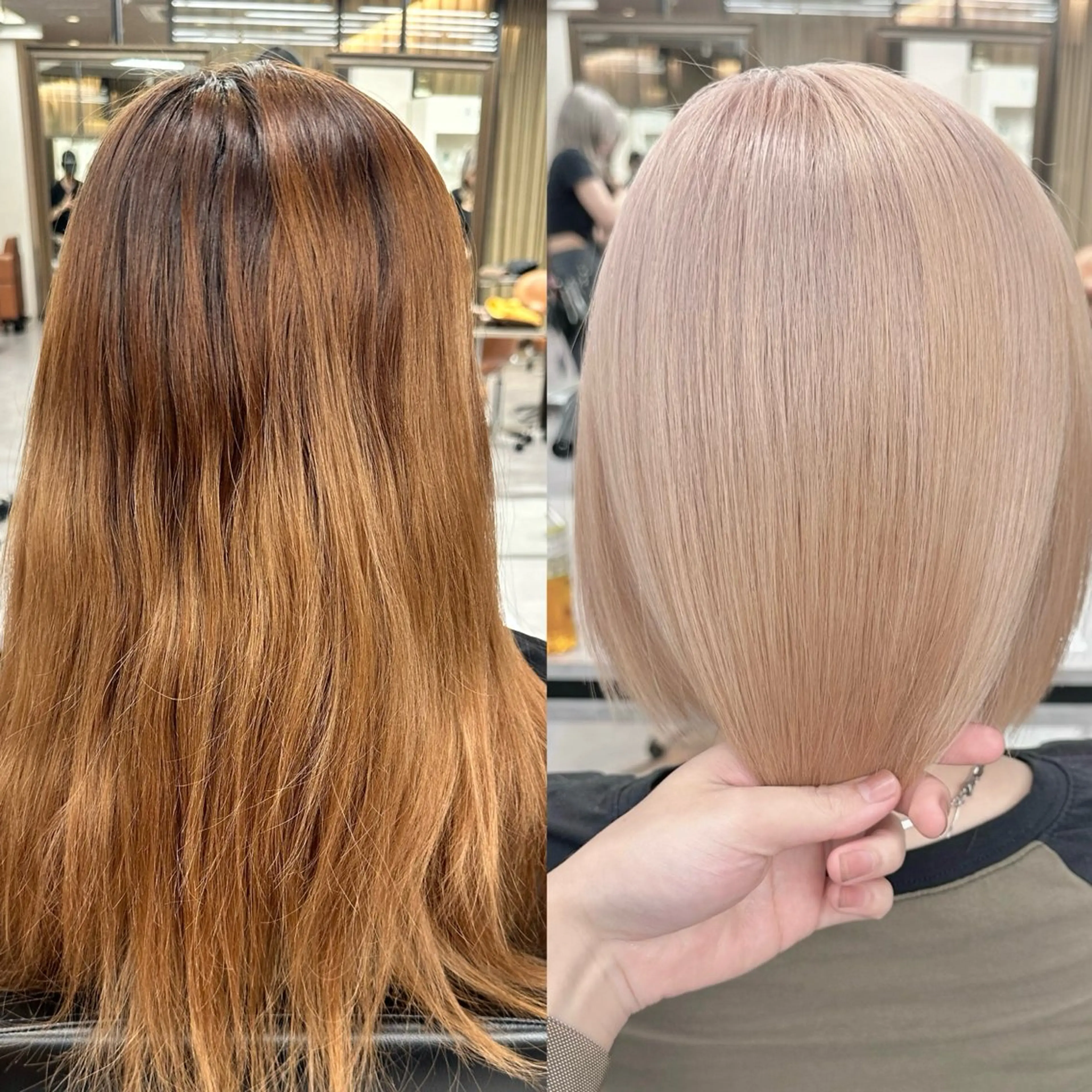 ミディアム カラー ウルフとハイトーン みっちー✂️のヘアスタイル