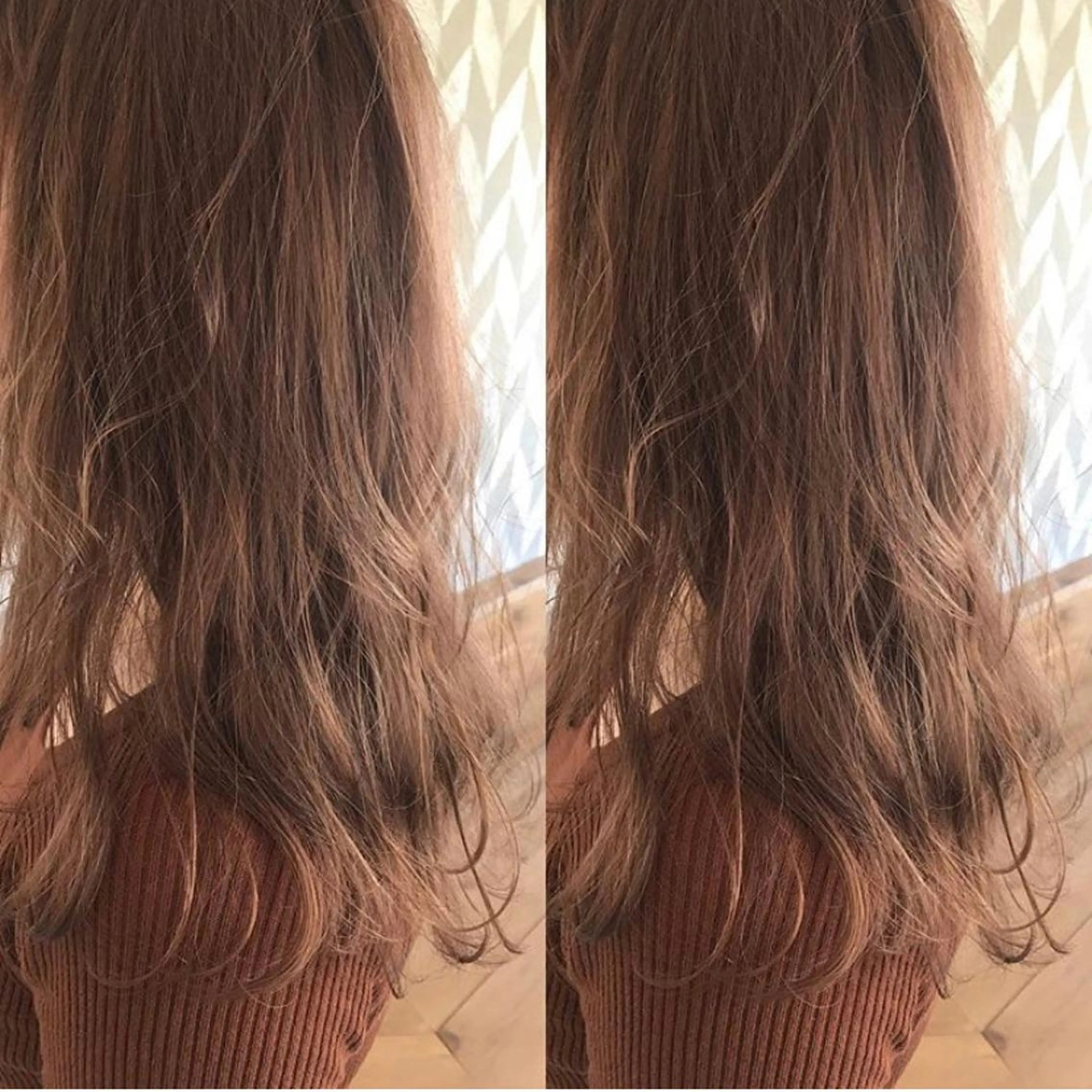 ロング カラー ベージュカラー ブリーチ モカベージュ ピンクカラー ヘアカラー トリートメント 入江 志穂のヘアスタイル
