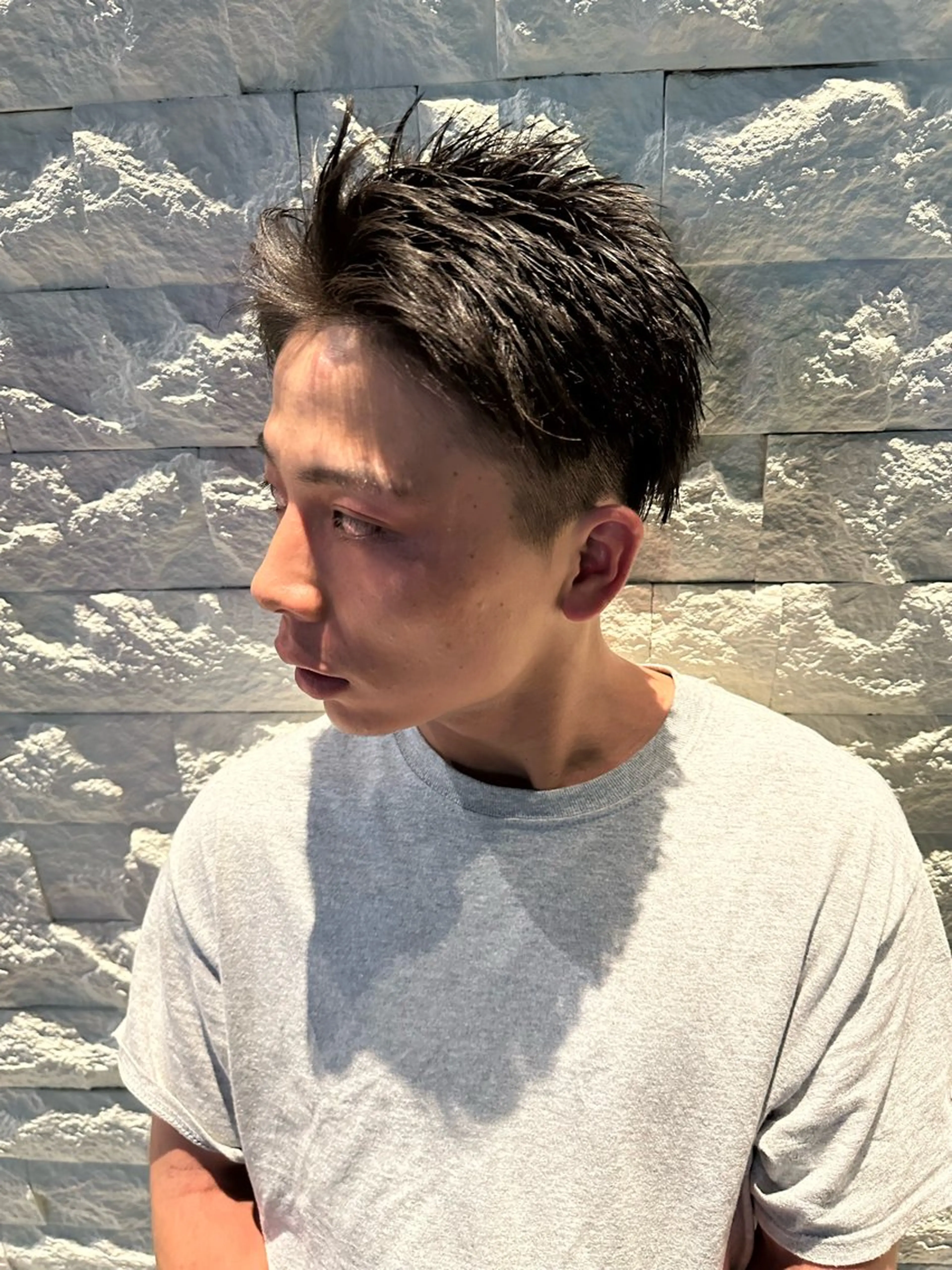ショート メンズ メンズブリーチ ダウンパーマ メンズハイライト メンズインナーカラー メンズ韓国風 カット brace立花店所属・中嶋 紘夢のヘアスタイル