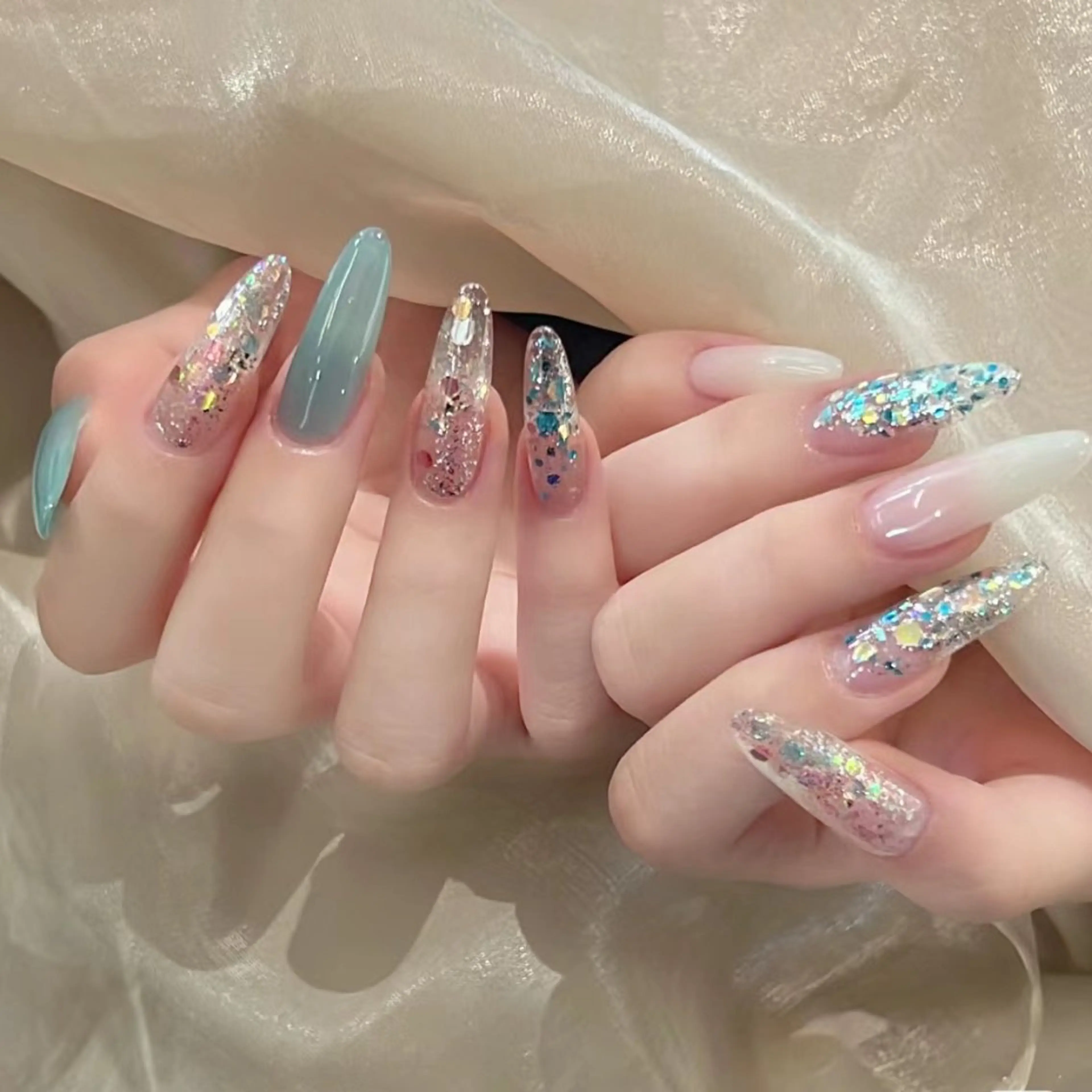 ネイル ネイリストゆか💅 長さだし、深爪矯正のネイルデザイン