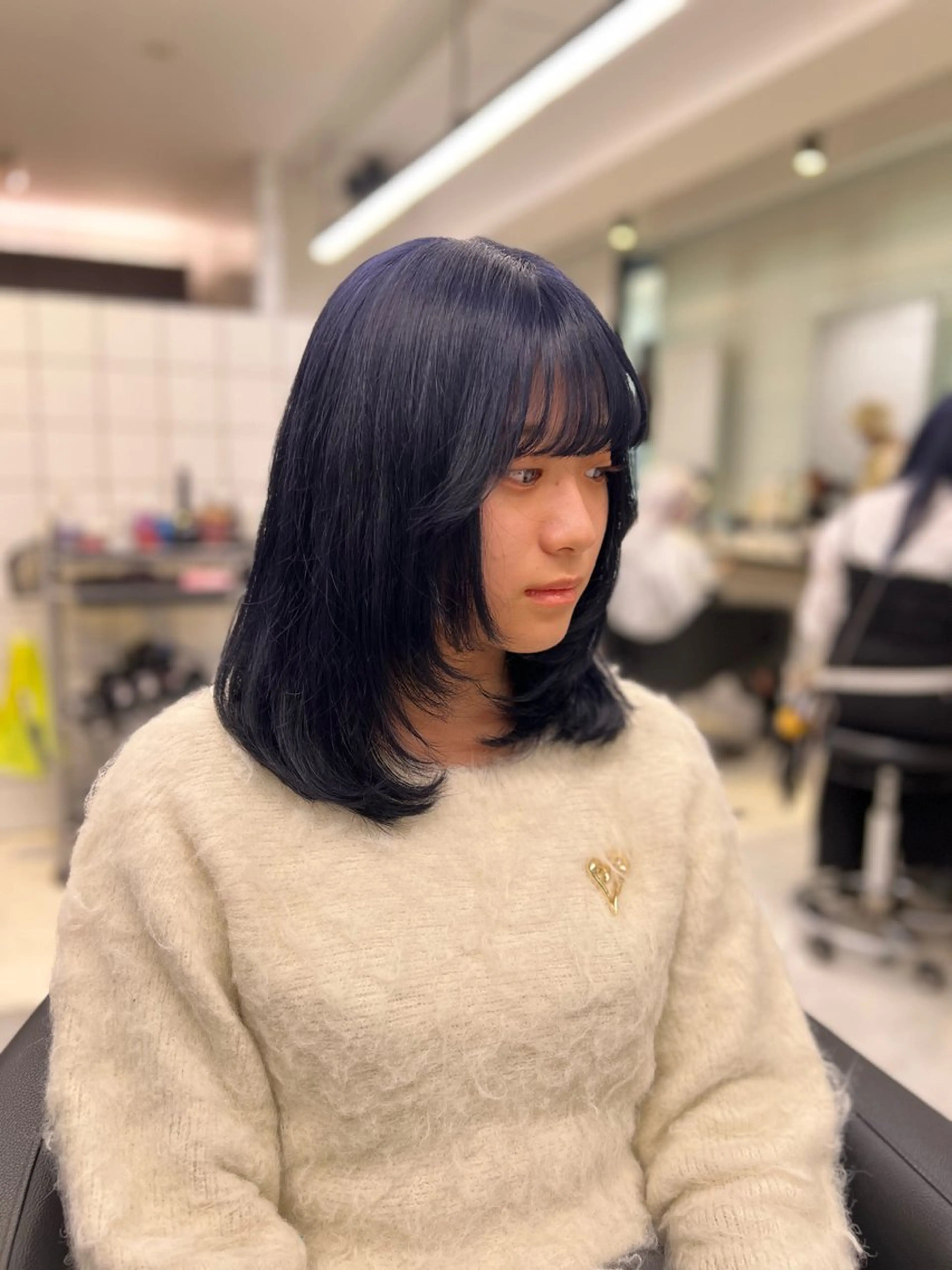 ロング ウルフカット カット ヘアカラー トリートメント ヘアセット ハイトーン/ケア ブリーチ/sEnAのヘアスタイル