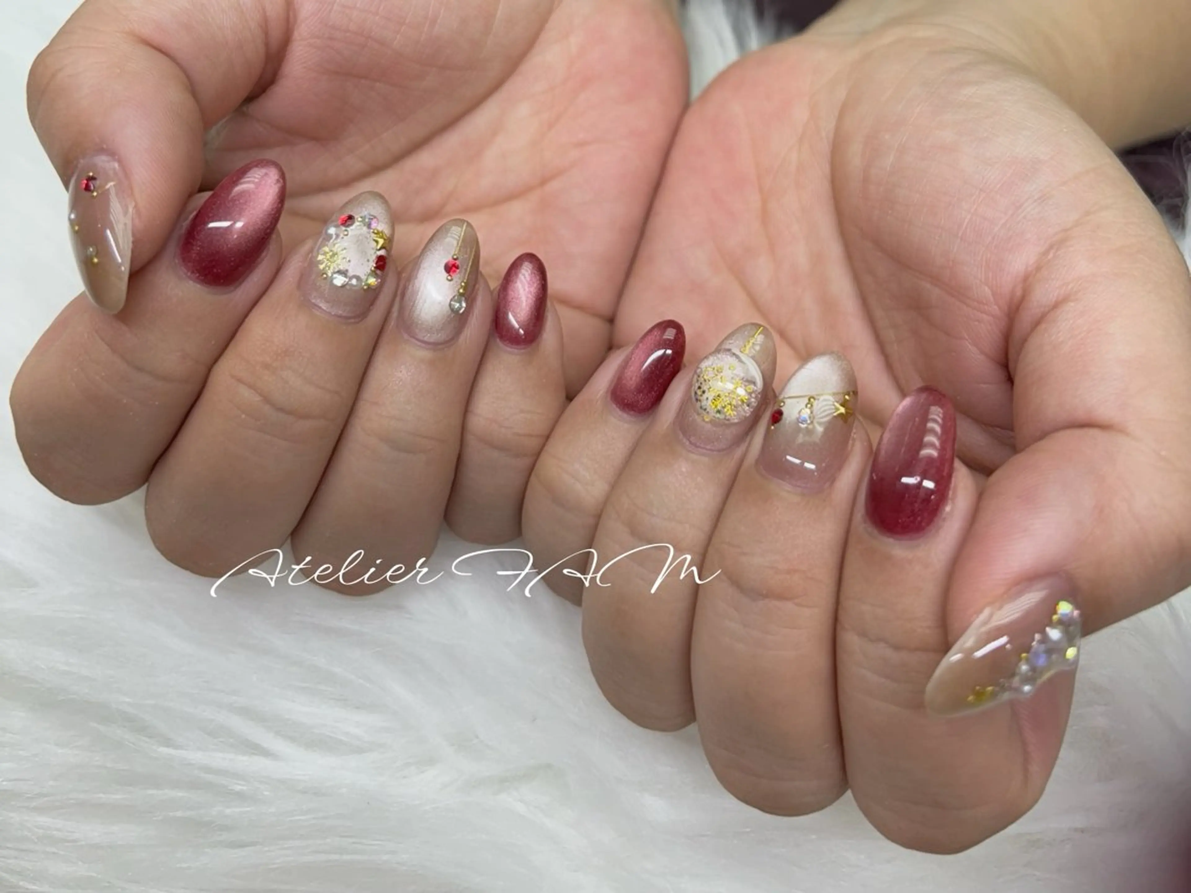 ミディアム ハンドネイル nail&eyelashsalon atelier fam上本町店所属・アトリエ FAMのネイルデザイン