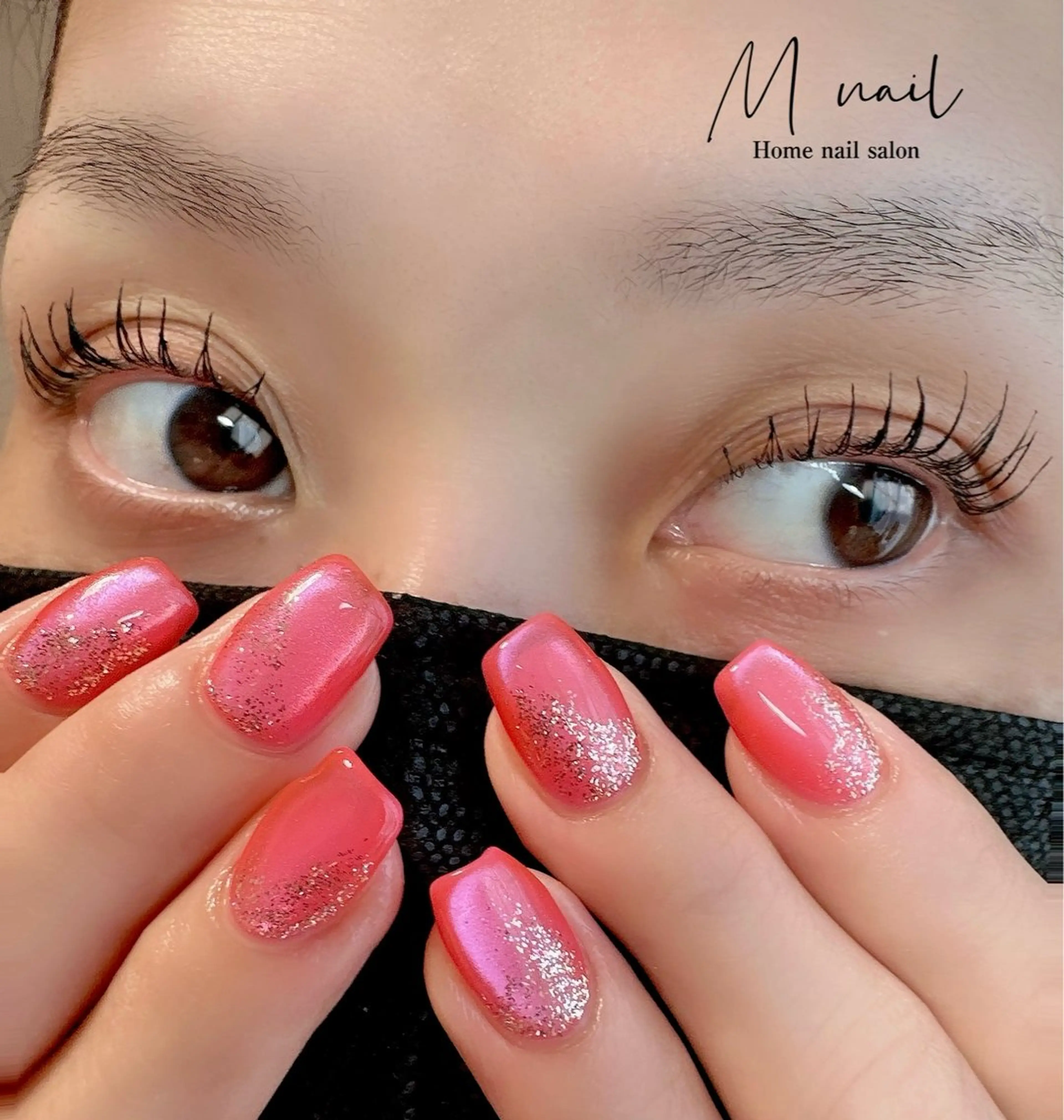 マツエク・マツパ 一重×まつ毛パーマ Home salon M nailのネイルデザイン