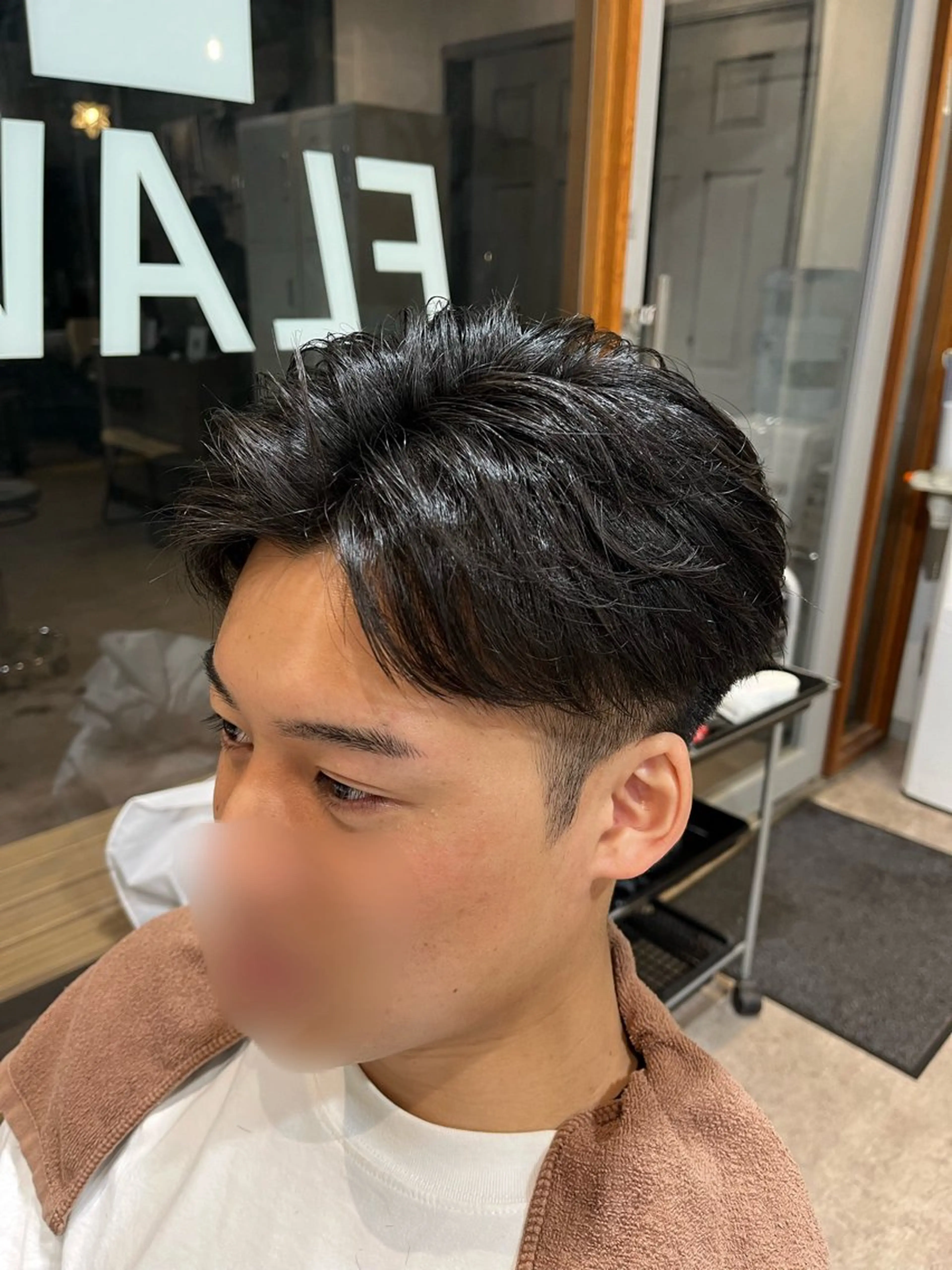 ショート メンズ アップバング メンズ就活ヘア FLAVA所属・吉祥寺メンズカット/ 韓国ヘア　渡邉壮太朗のヘアスタイル