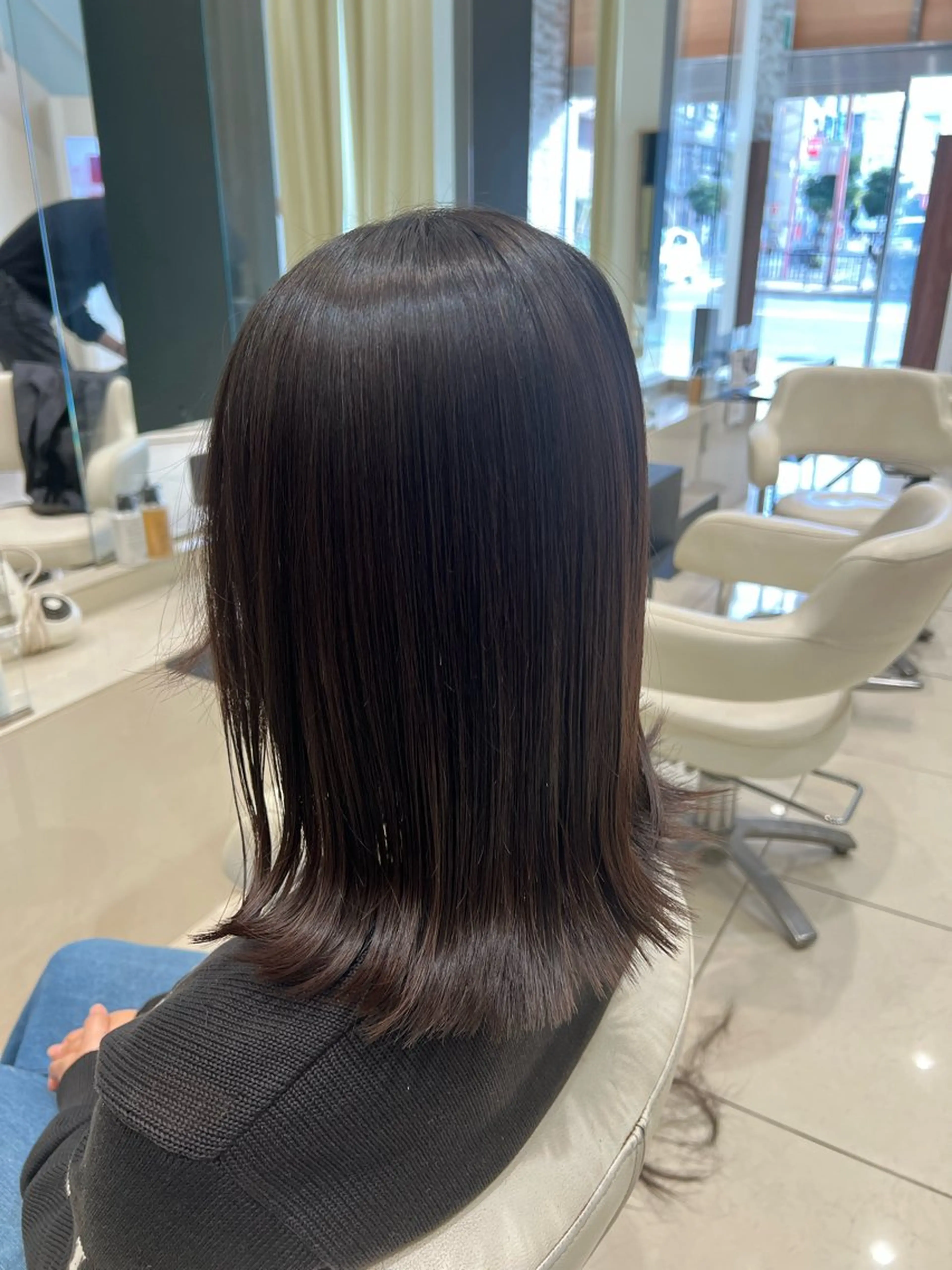 ミディアム 縮毛矯正 AVANCE 深井店所属・👑顔周り韓国風 レイヤーSHUTOのヘアスタイル