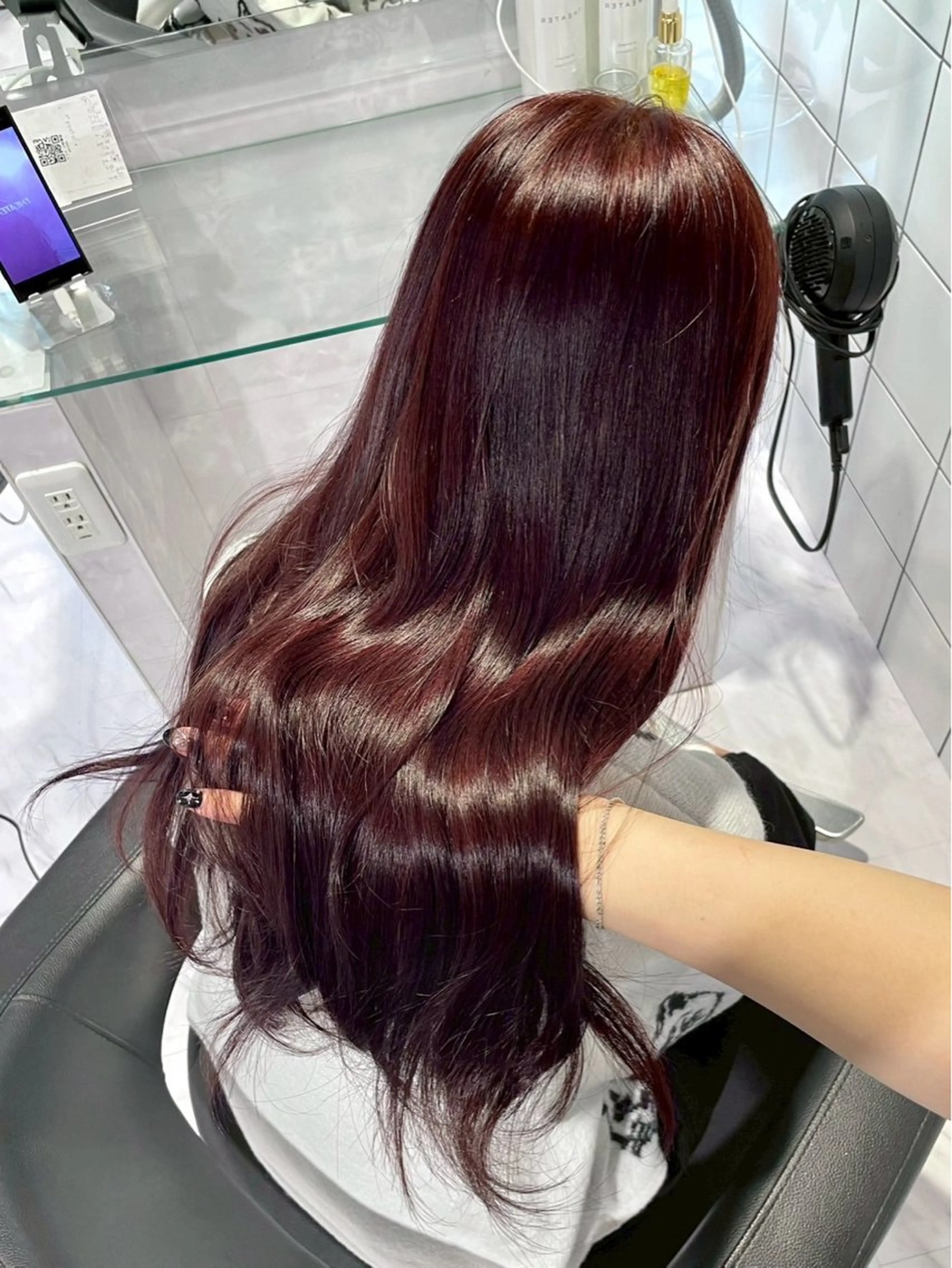 ロング カラー ワンカラーでできる 暖色カラーゆいりのヘアスタイル