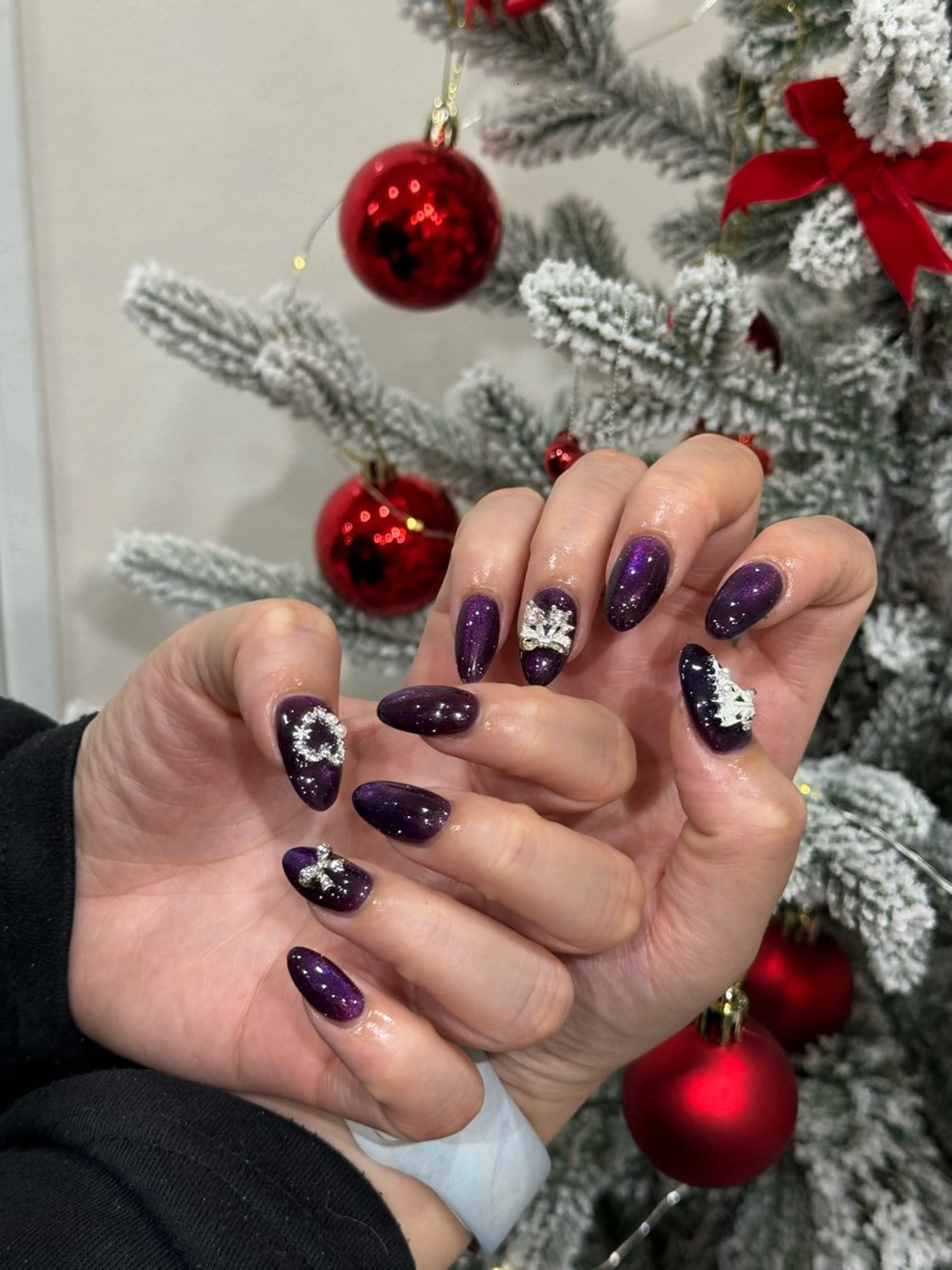 ネイル アニマル柄 ボルドー ブラウン フレンチネイル ゴールド ハンドネイル MILO 168 池袋のネイルデザイン