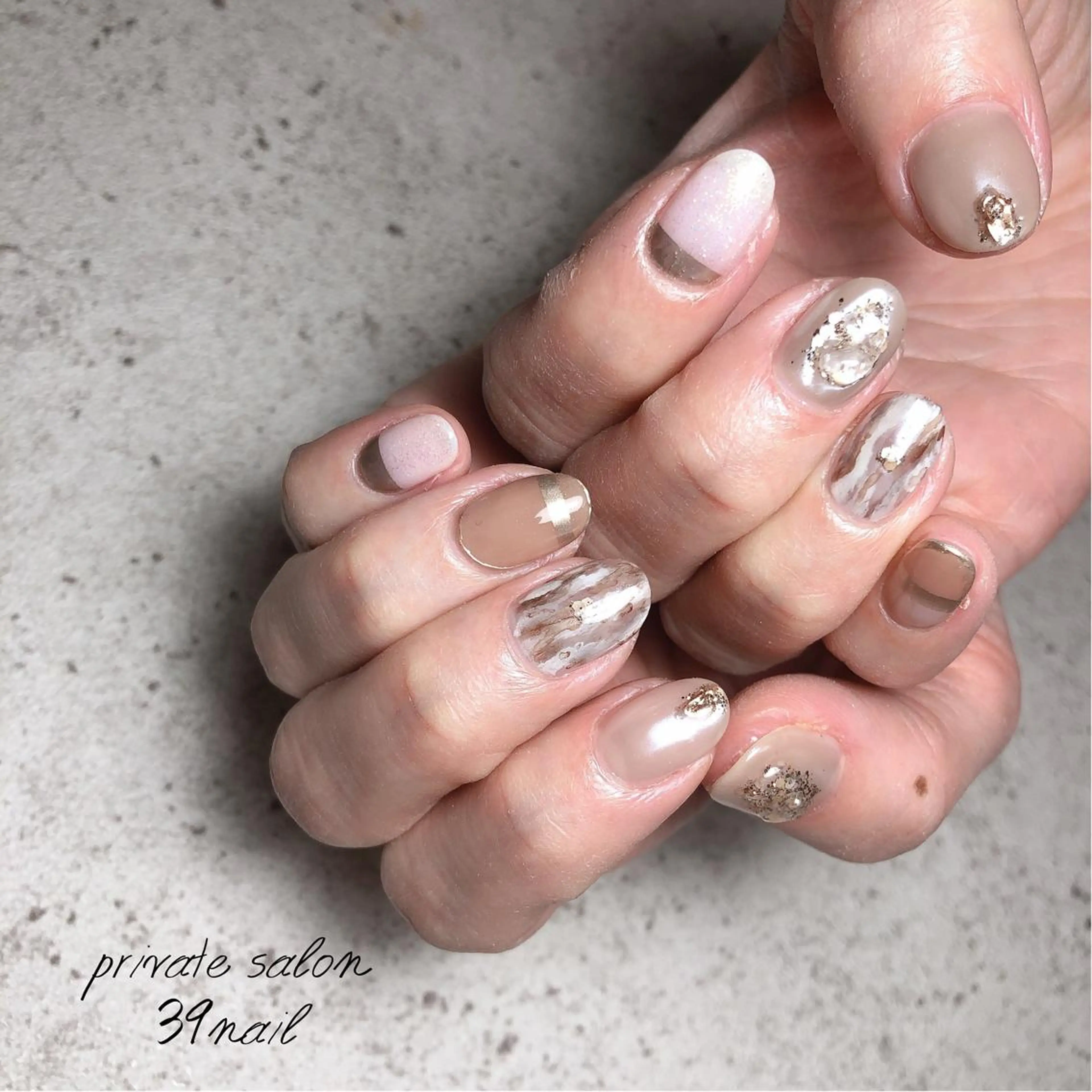 ミディアム ネイル ハンドネイル 京橋 【39nail】のネイルデザイン