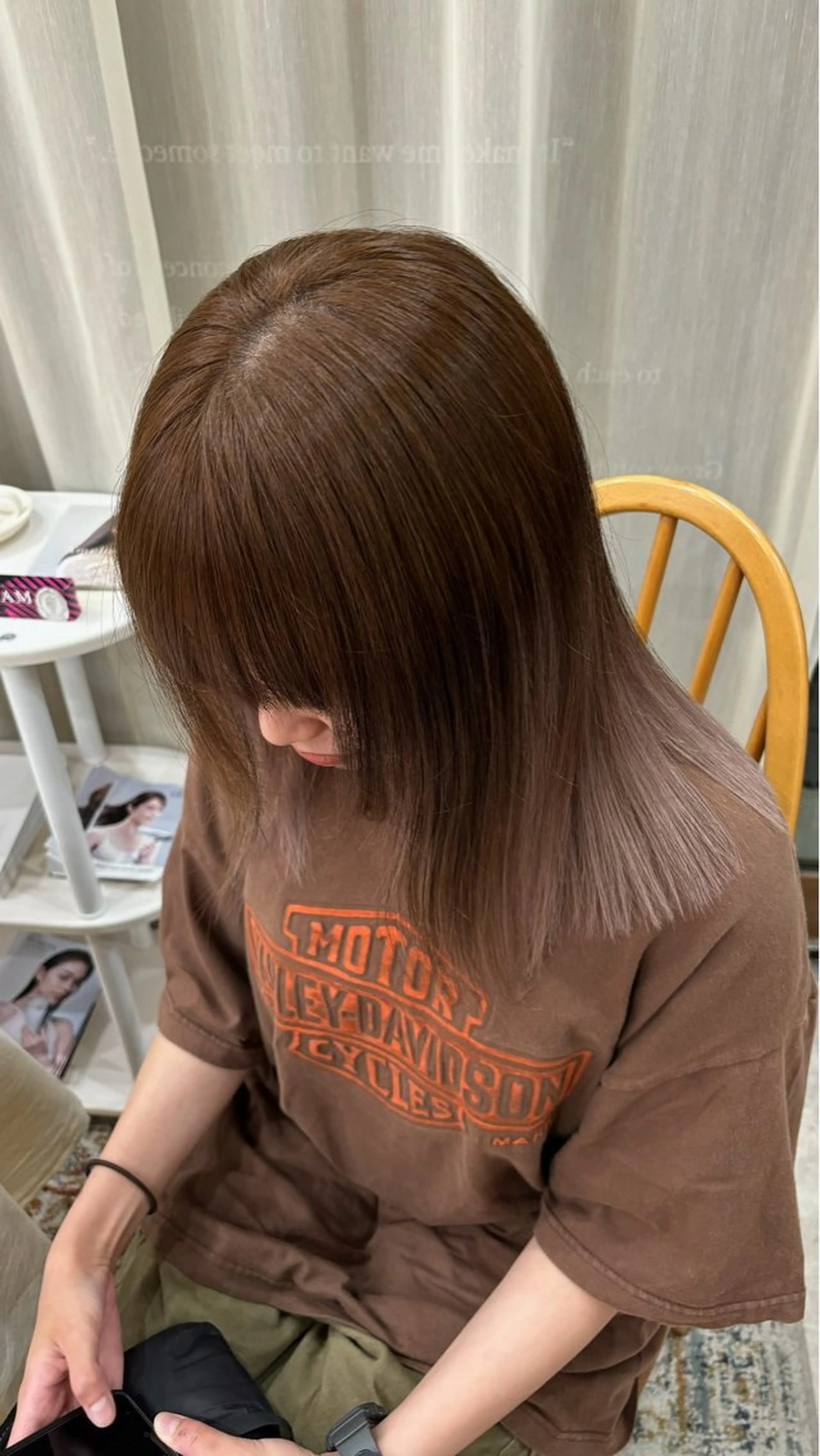 カラー ヘアカラー 能勢 莉里花のヘアスタイル