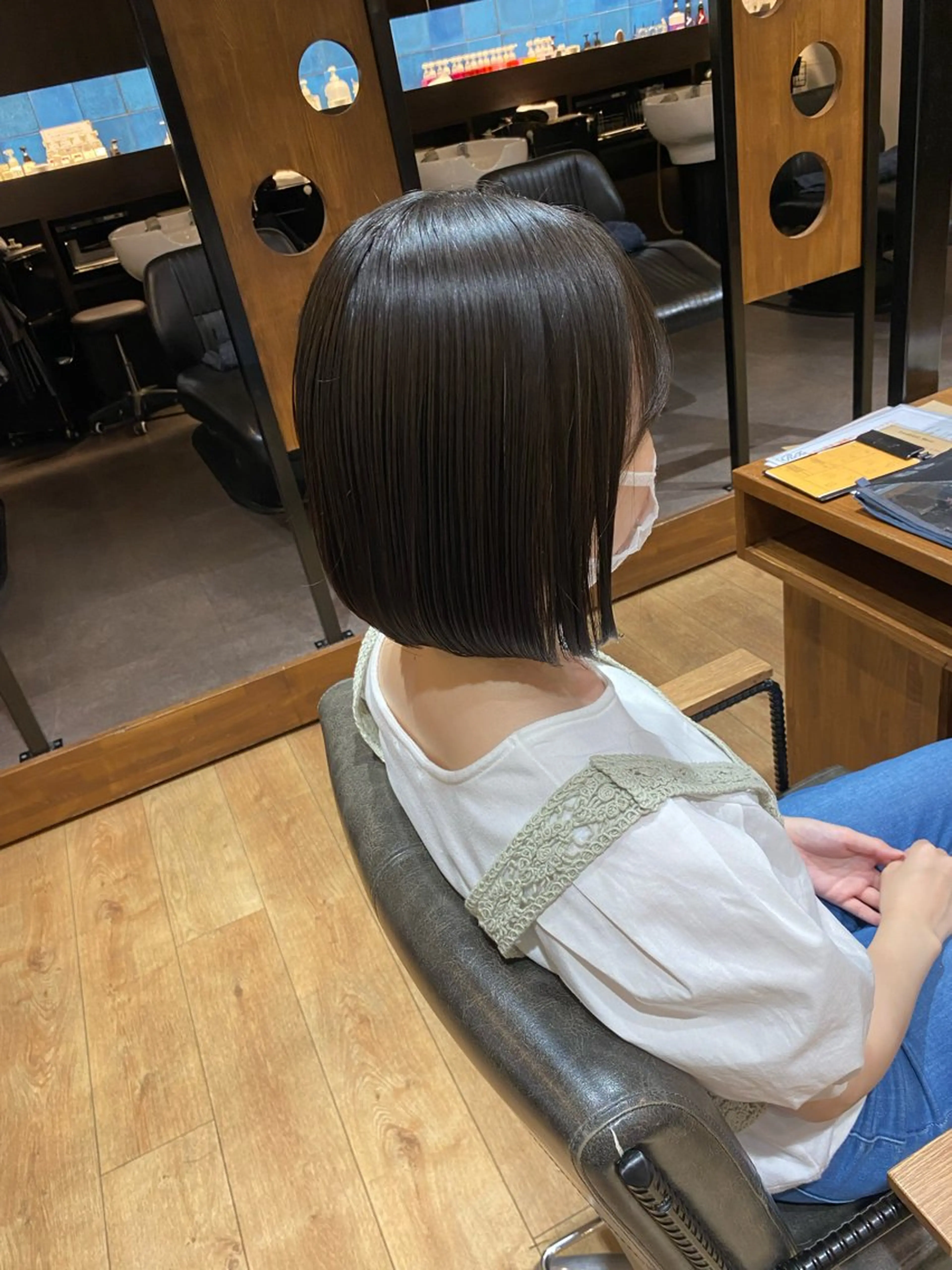 ミディアム ボブ カット トリートメント 暖色系カラー まおのヘアスタイル