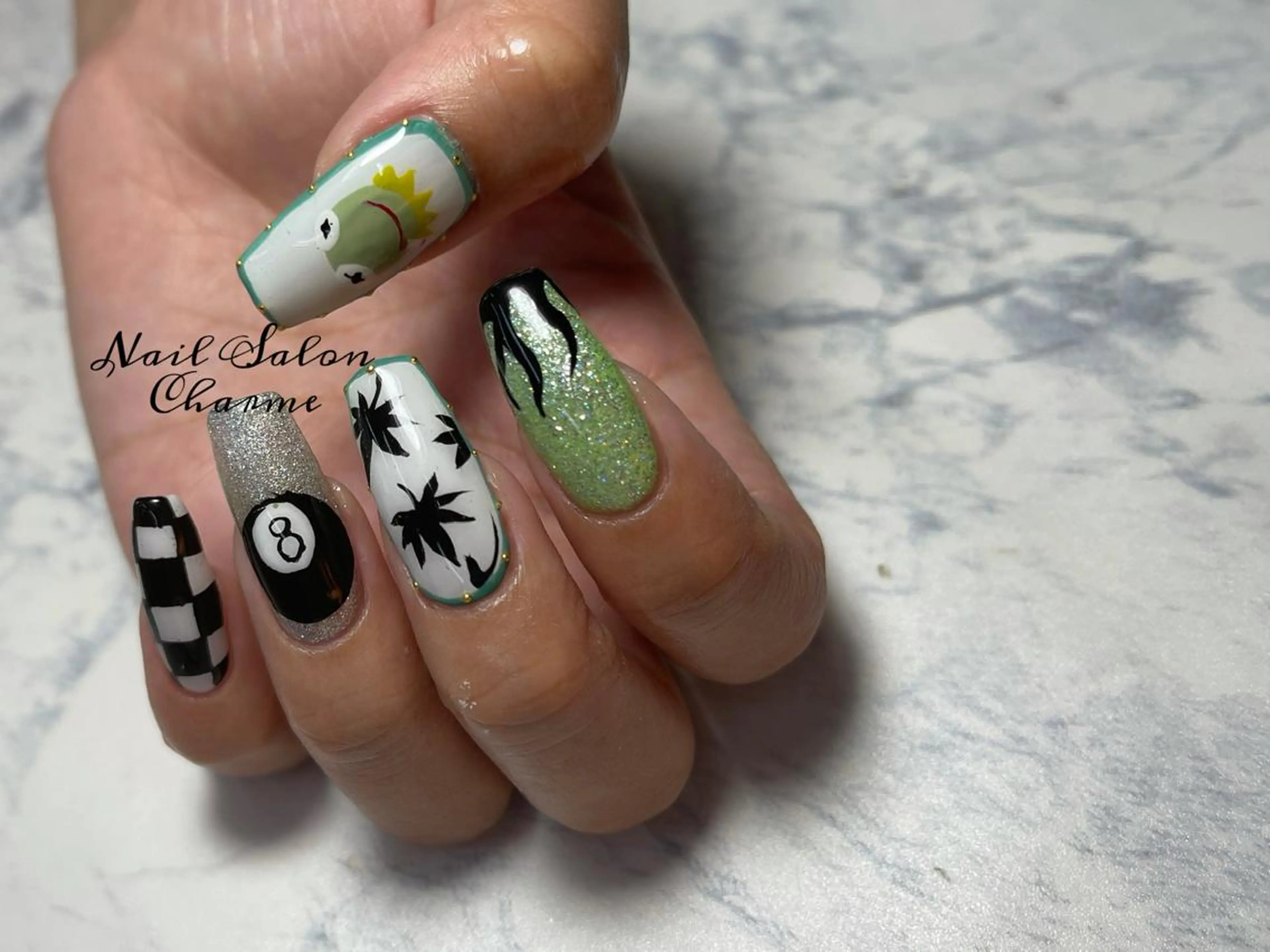 ネイル スカルプネイル 夏ネイル NailSalon Charmeのネイルデザイン