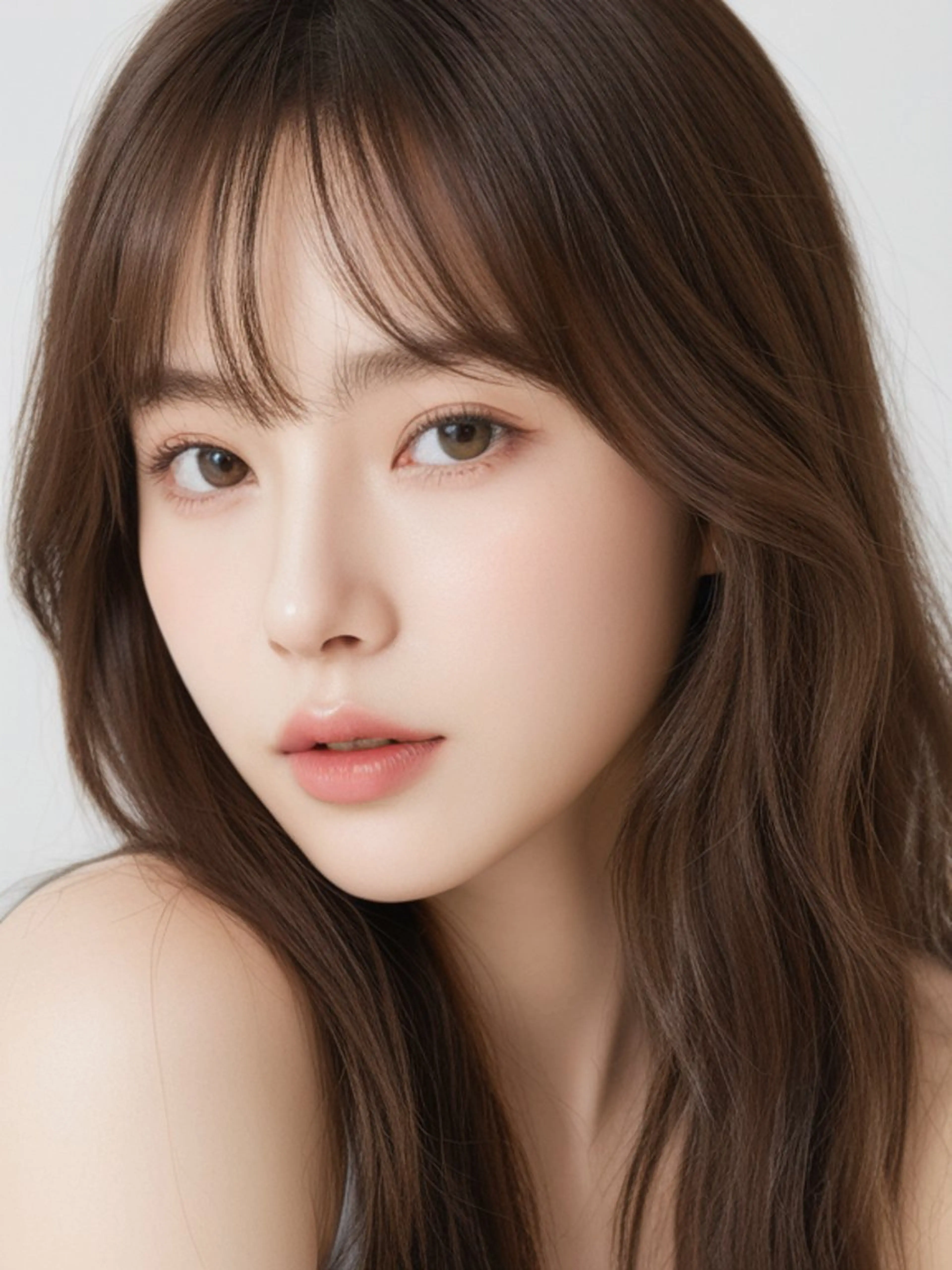 セミロング くびれヘア 韓国風ヘア レイヤーカット カット 新宿/韓国レイヤー 顔まわり/RIKUのヘアスタイル