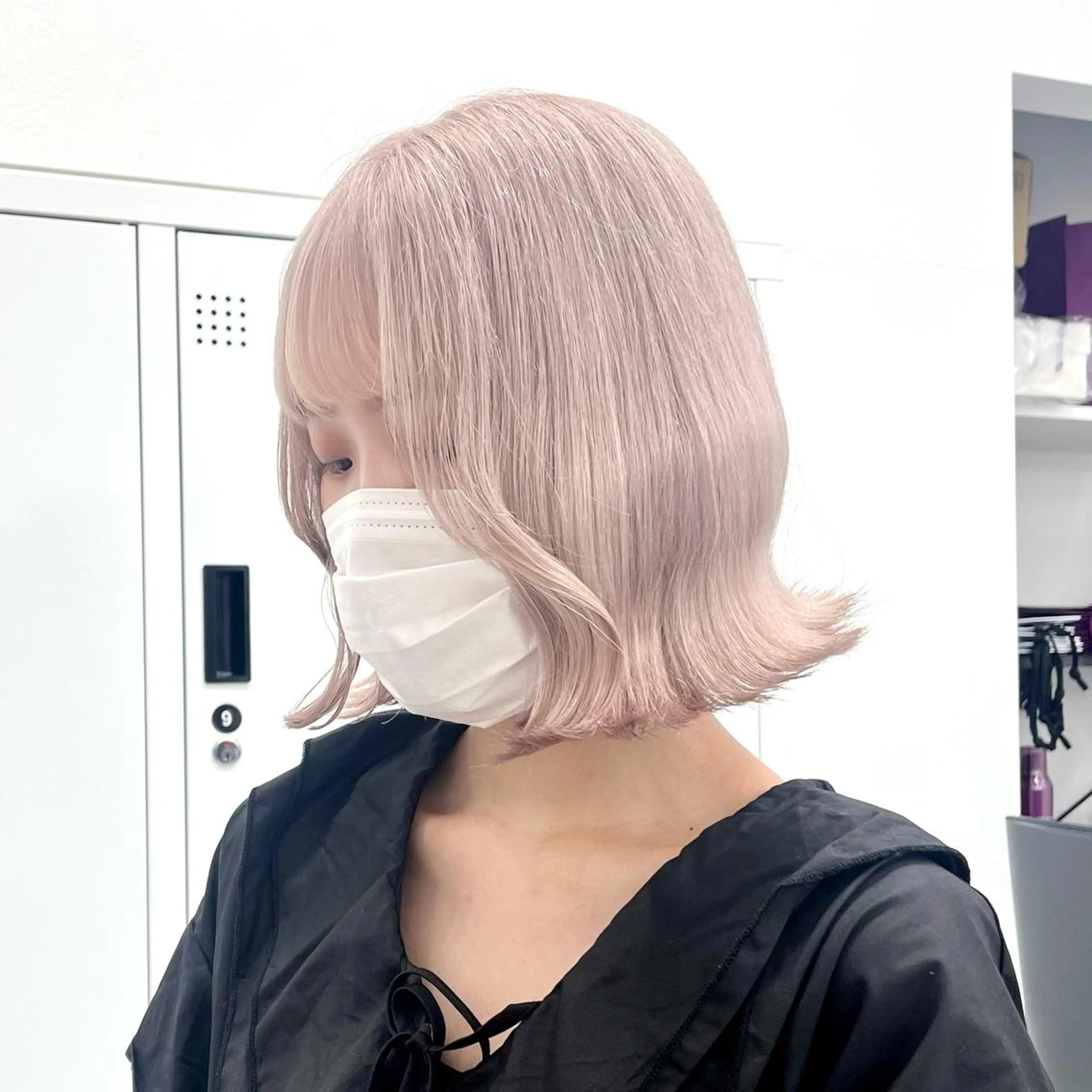 ミディアム カラー パーマ ヘアアレンジ メンズ キッズ ネイル マツエク・マツパ アイブロウ カット ヘアカラー トリートメント ハイトーン/ピンク 💗モモ໒꒱のヘアスタイル