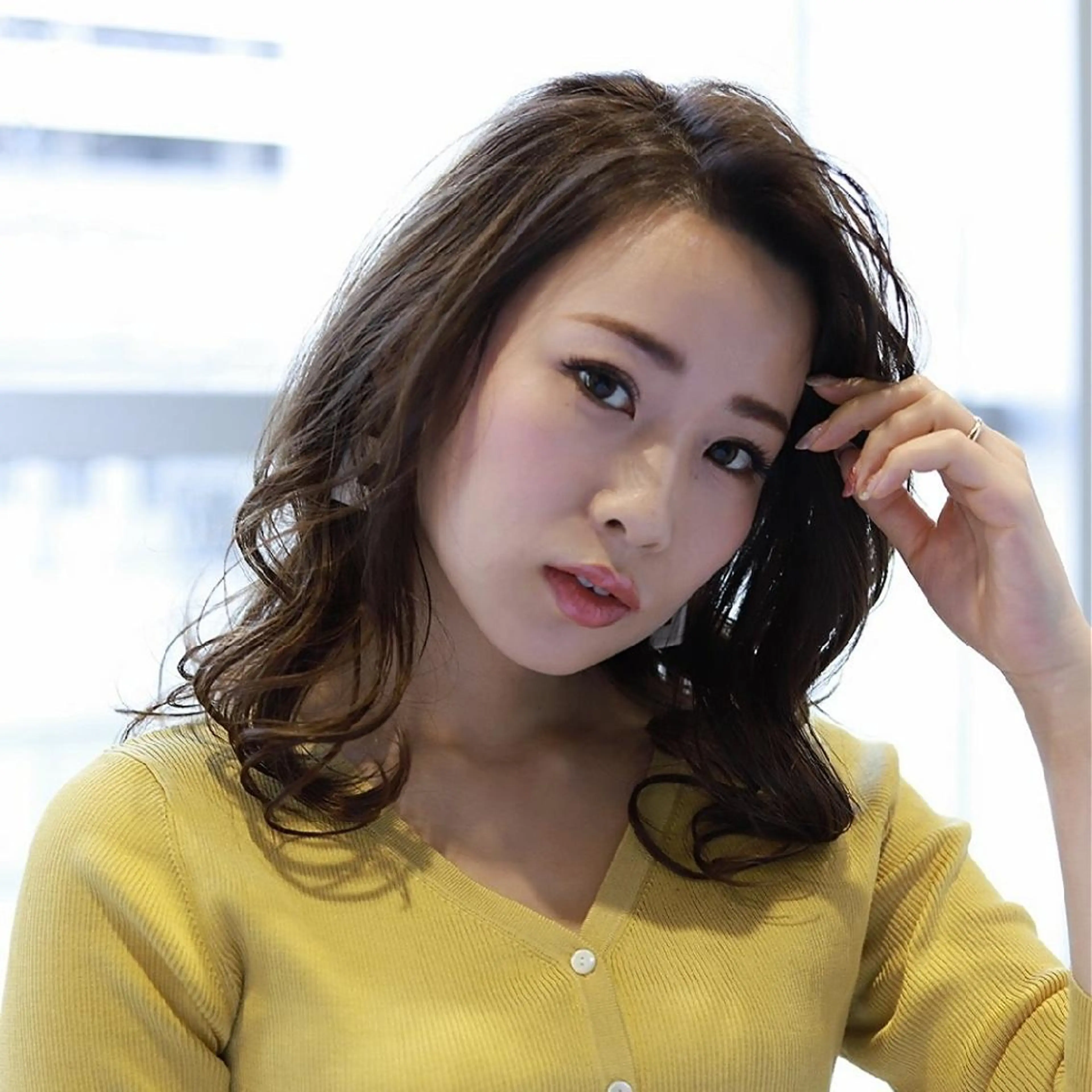 セミロング パーマ カラー ヘアアレンジ ヘアカラー トリートメント 🩵美艶髪×透明感 カラー×質感再生💚のヘアスタイル