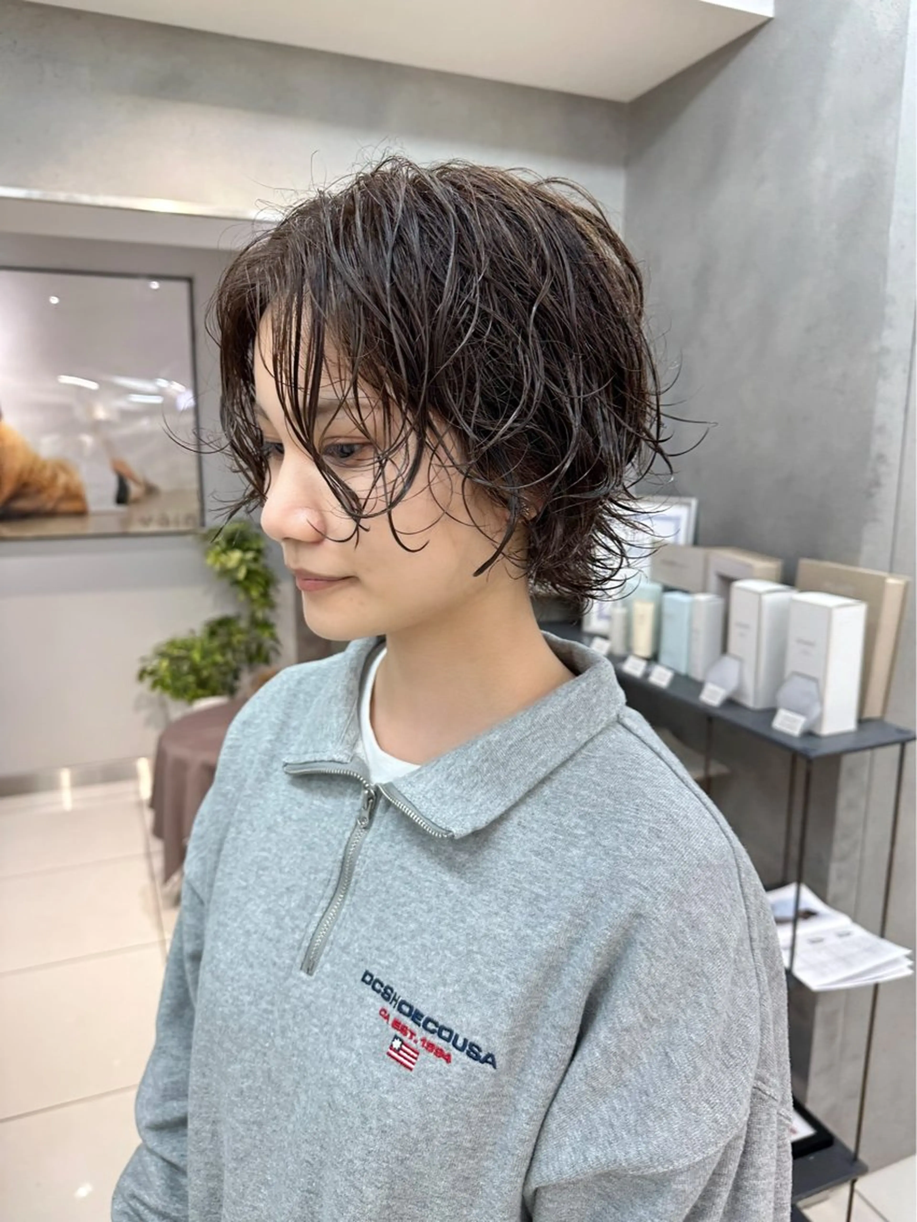 カラー RIN パーマ/暖色カラーのヘアスタイル
