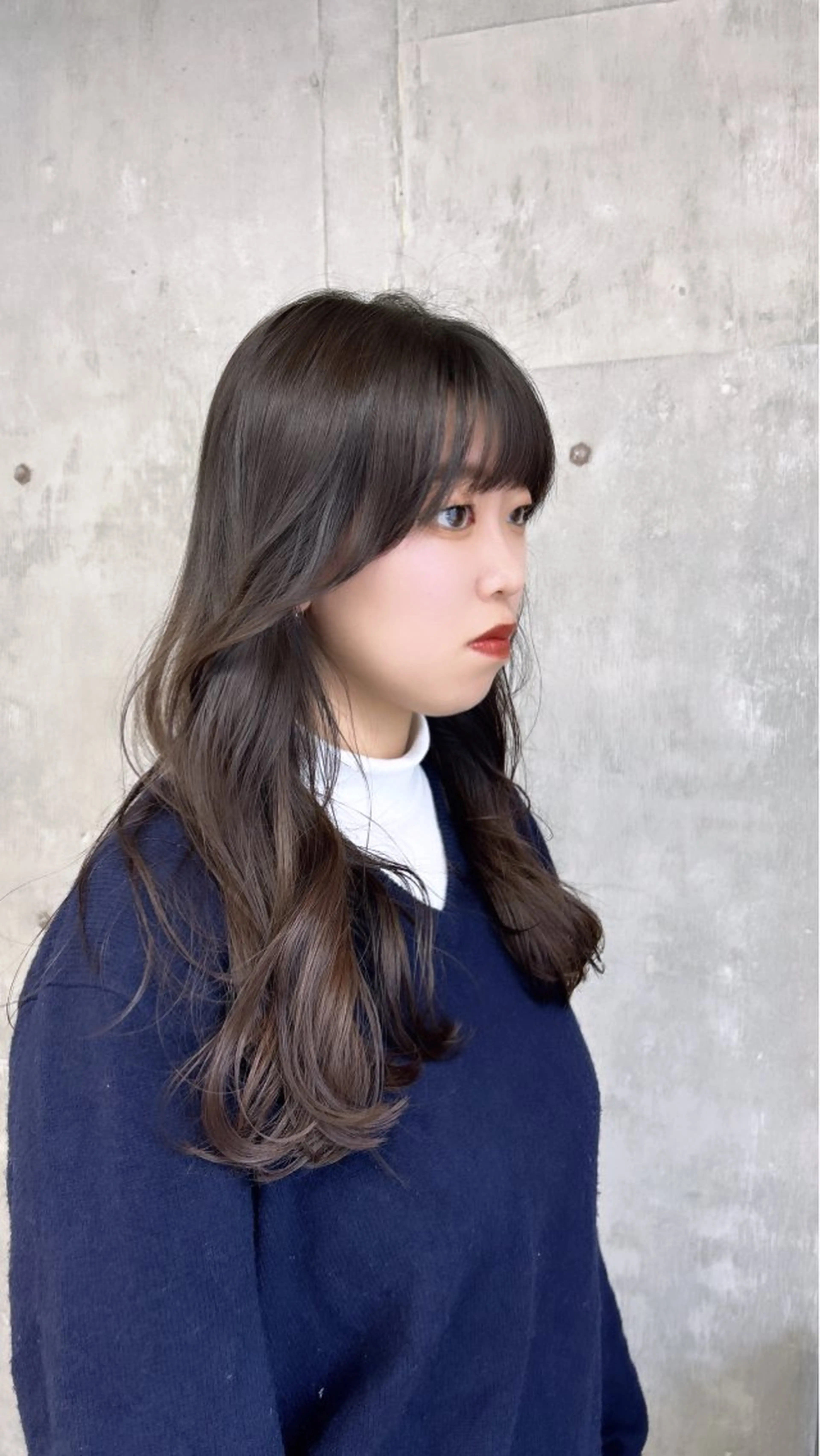 セミロング 顔周りカット ヘアカラー トリートメント 日韓レイヤー🇰🇷 艶カラー/ナカネのヘアスタイル