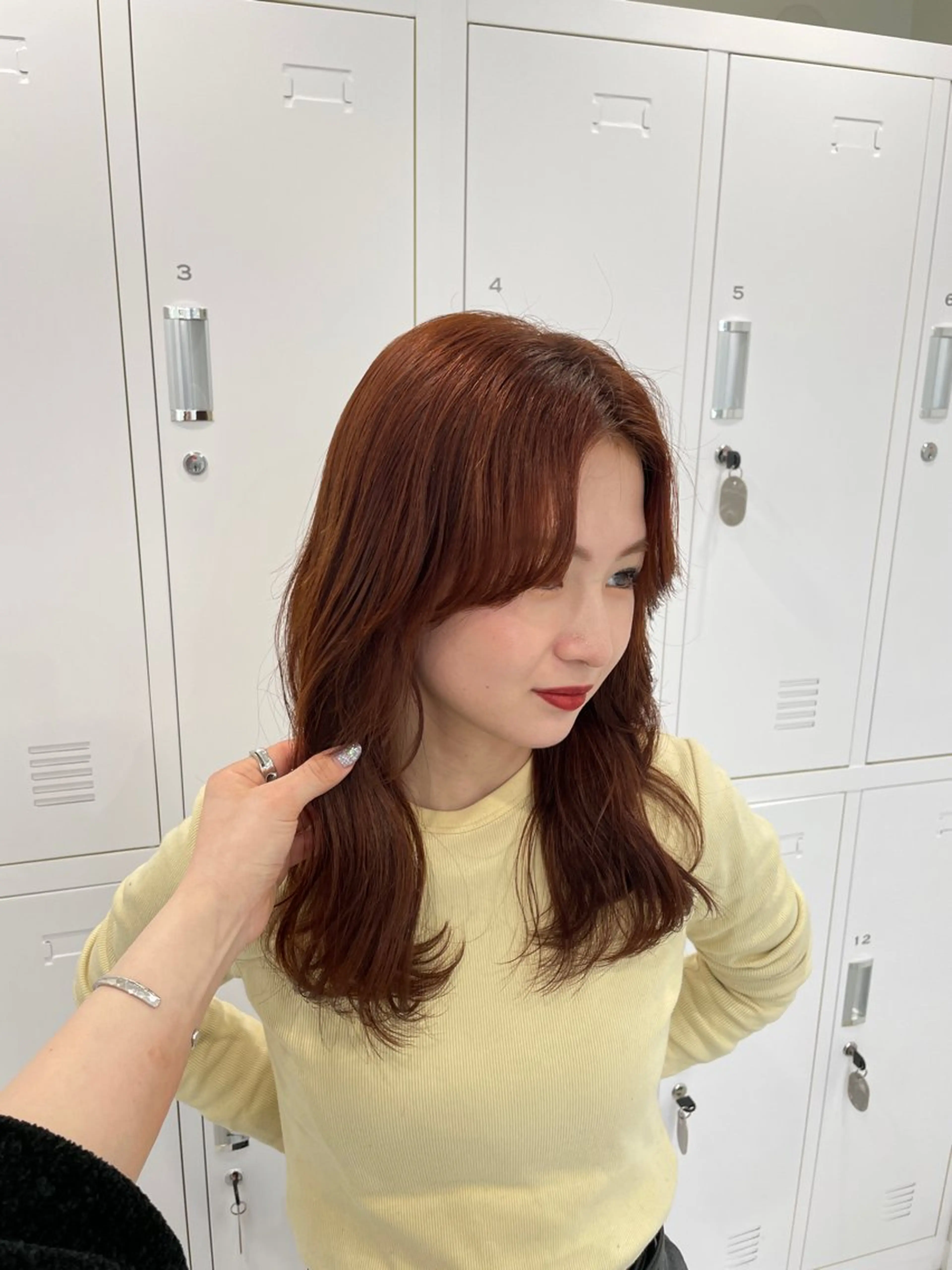ミディアム カラー 韓国レイヤー×暖色 カラー🎀ASAKAのヘアスタイル