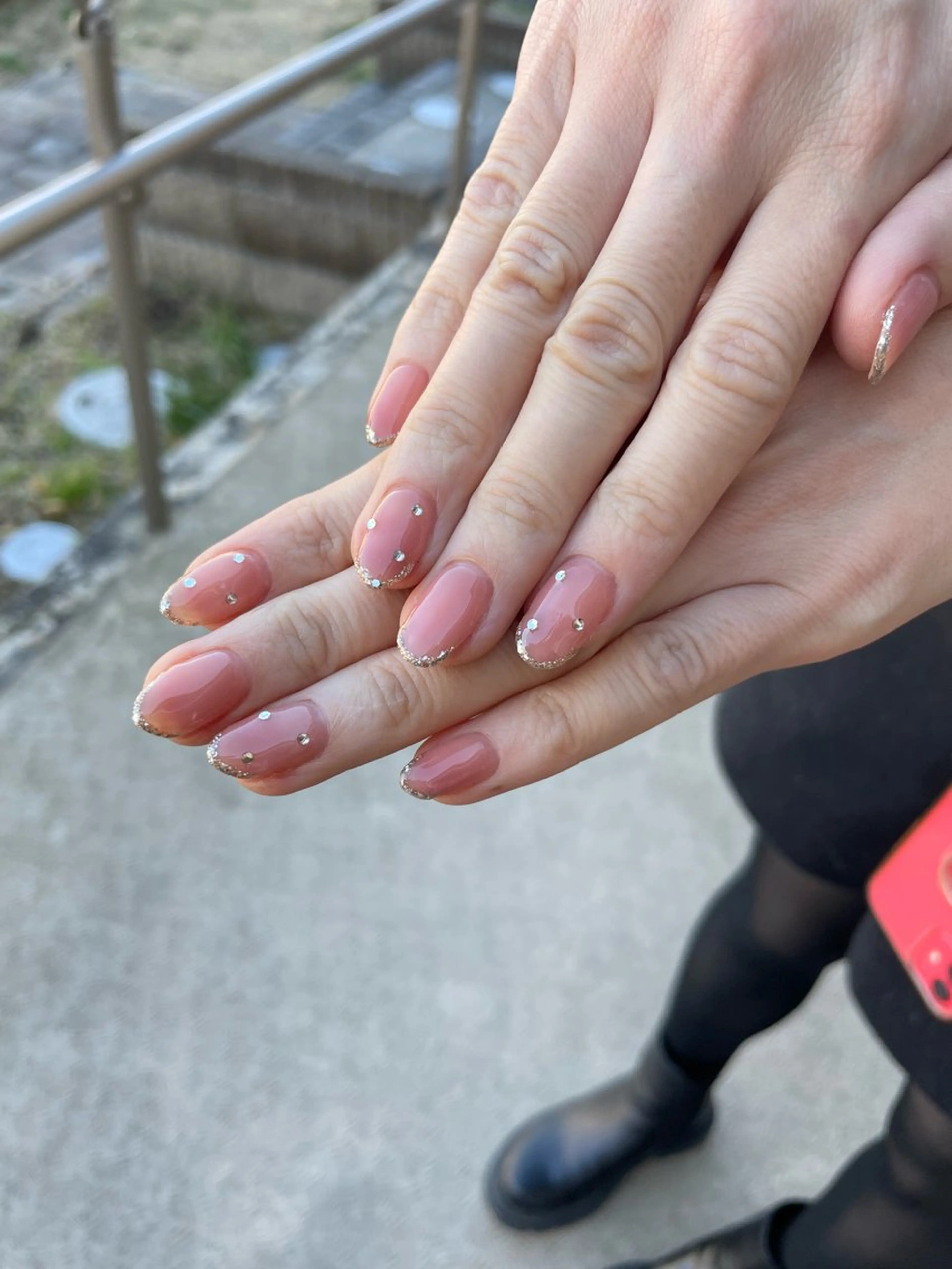 ネイル フレンチネイル ラメ(グリッター) ピンク Nail salon Betty❤︎のネイルデザイン