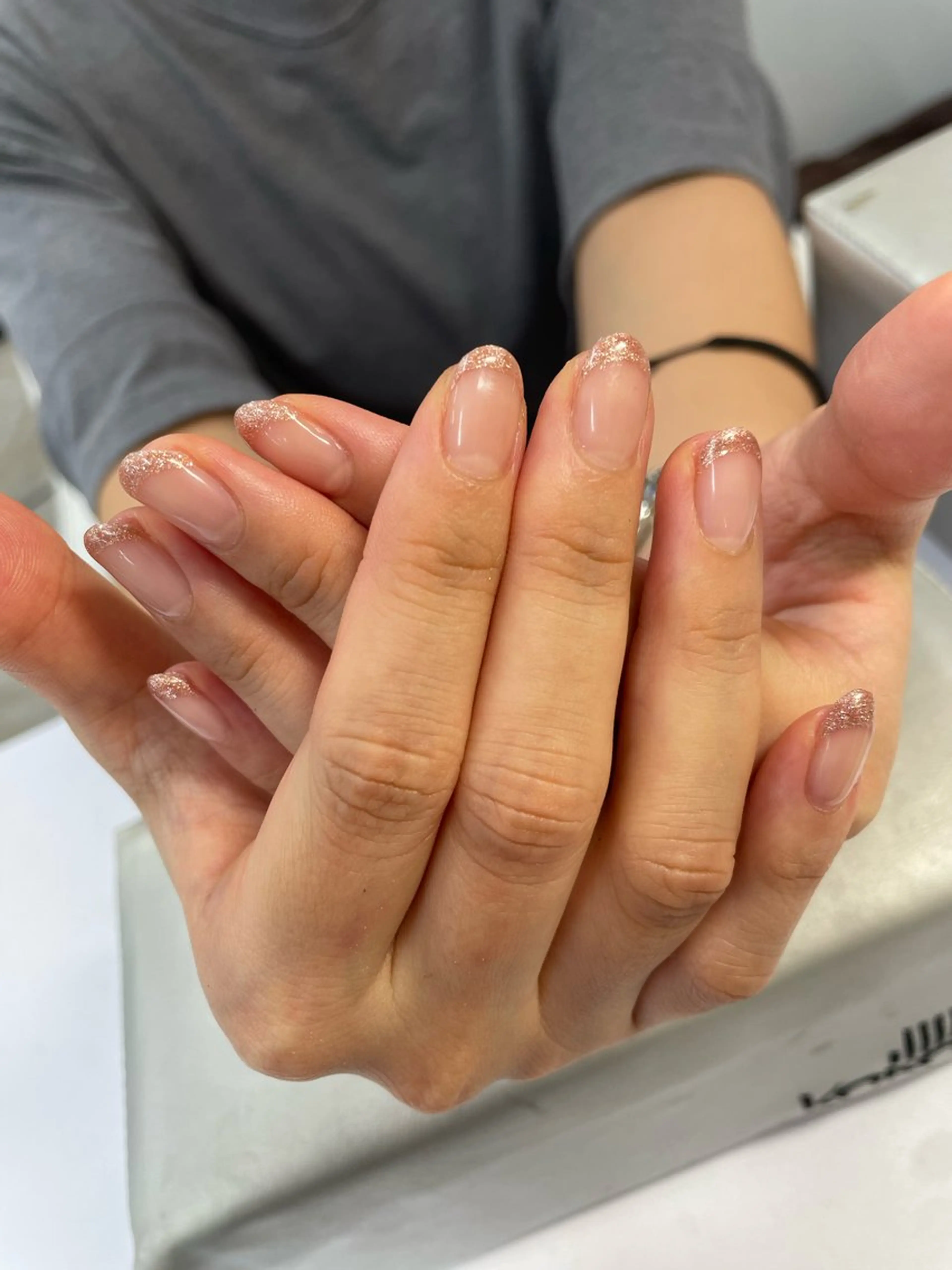 ネイル フレンチネイル ラメ(グリッター) LeLien所属・LeLien ♡のネイルデザイン