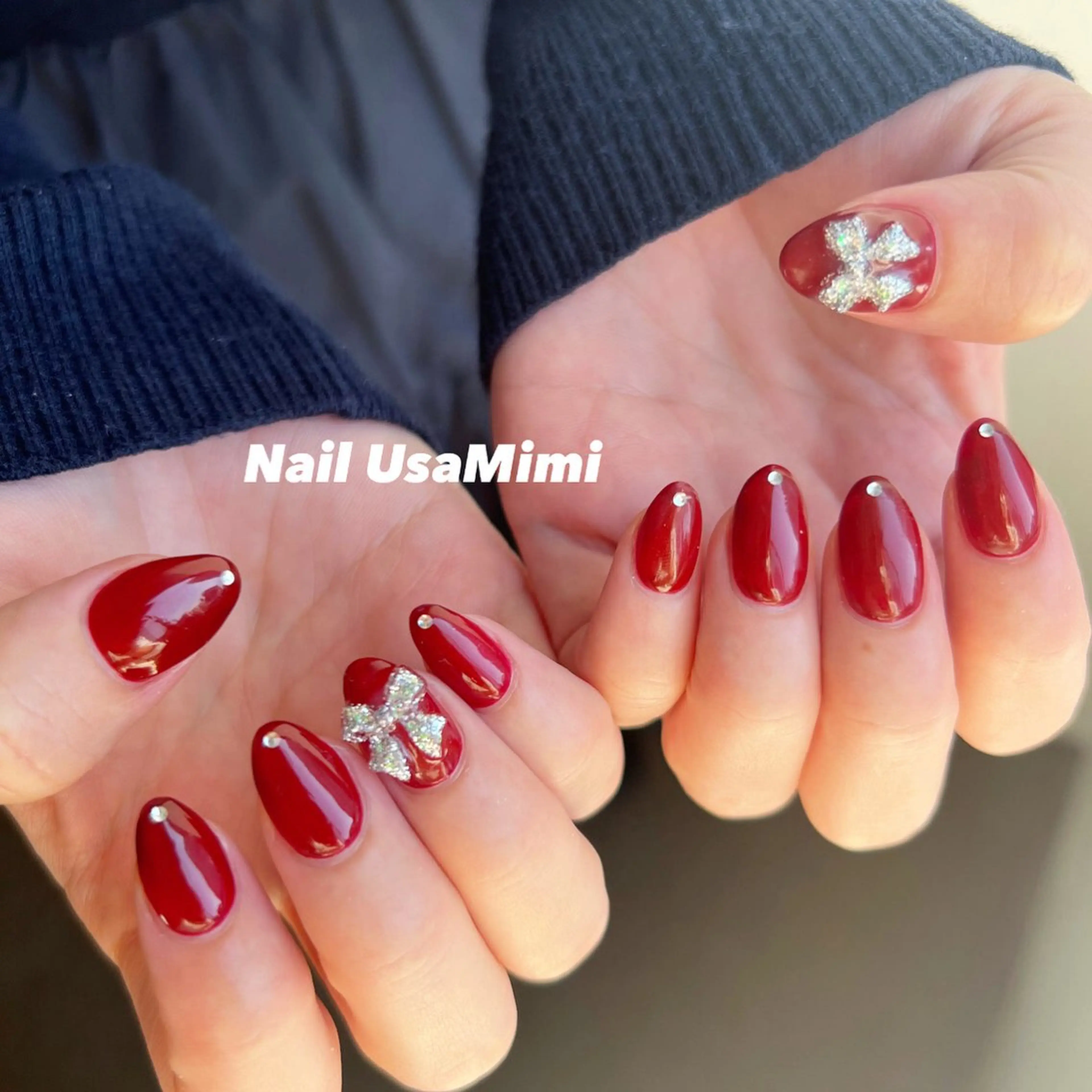 ネイル ボルドー ジェルネイル マグネットネイル 持ち込み ワンカラーネイル 本町ネイルNail UsaMimiのネイルデザイン