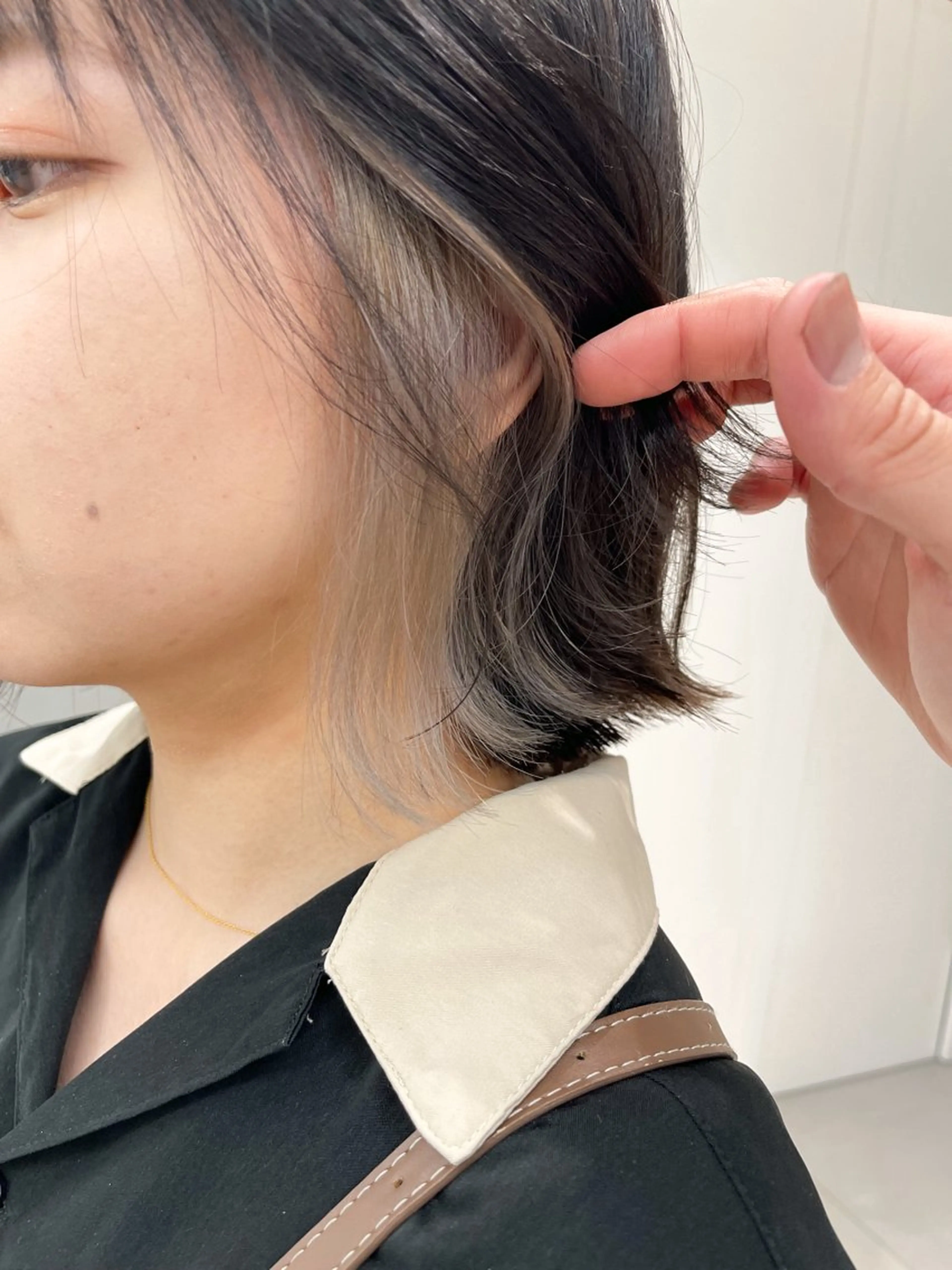 ショート カラー バレイヤージュ ブリーチ ケアブリーチ ダブルカラー イヤリングカラー 透明感カラーが 得意です！NAOKIのヘアスタイル
