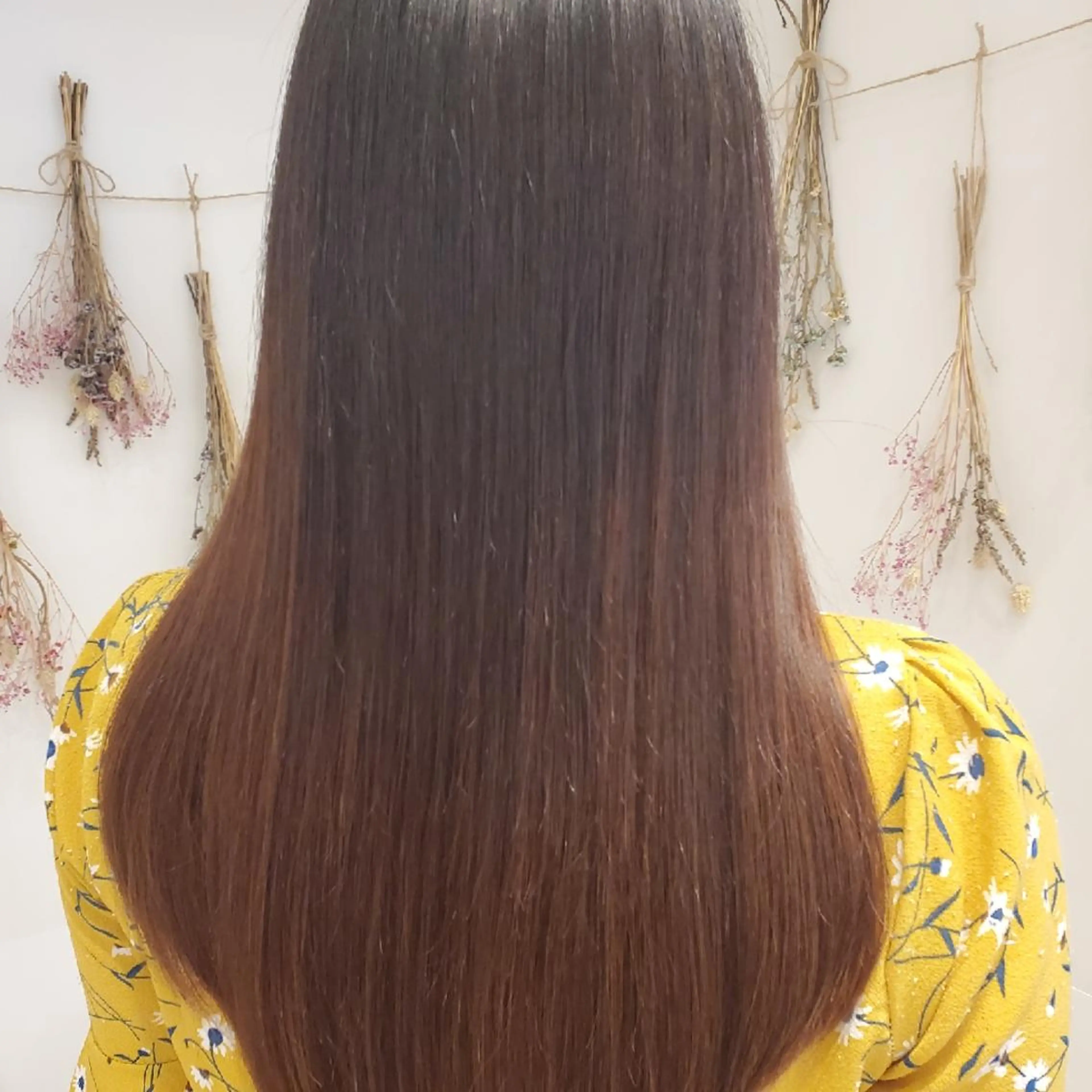 ロング 髪質改善 ヘアカラー トリートメント 韓国レイヤー/髪質 改善カラー/れんのヘアスタイル