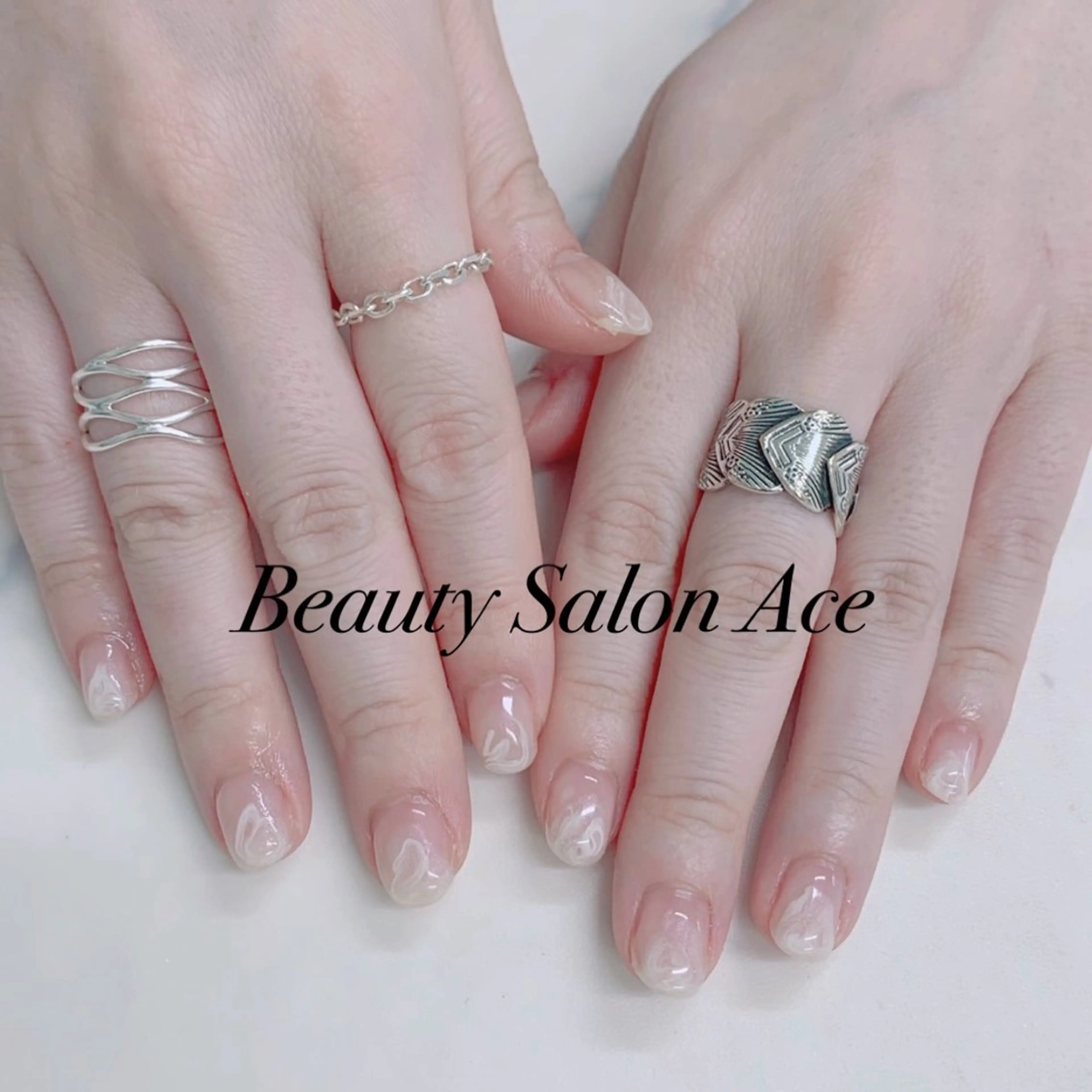 ネイル メンズネイル ミラーネイル 夏ネイル ハンドネイル ハンドケア Beauty Salon Ace(ネイルサロン エース)所属・池袋フィルイン Ace♡長さだしのネイルデザイン