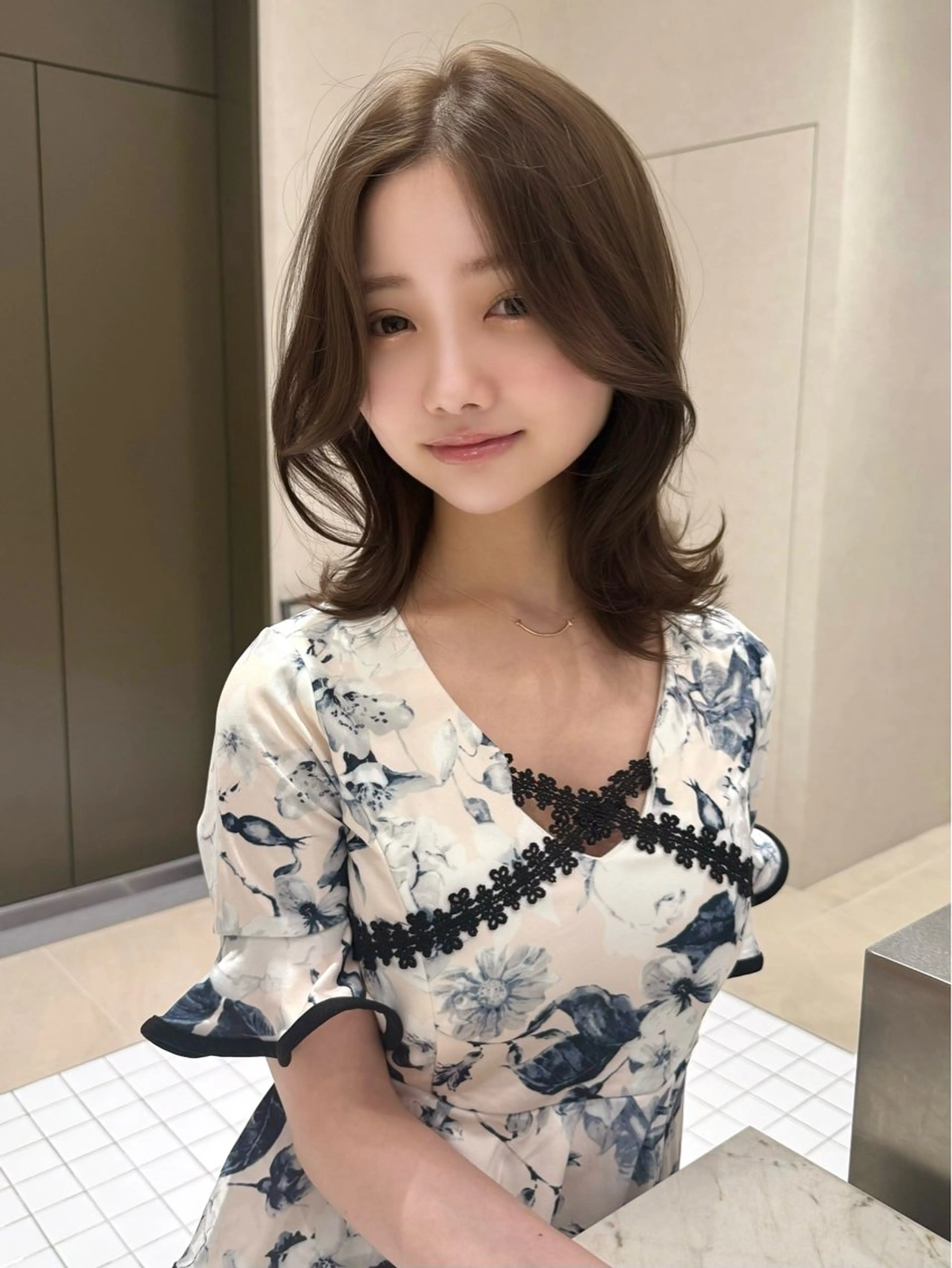 ミディアム カラー カット ヘアカラー トリートメント 韓国ヘア🤍顔周り/ 髪質改善✨/林遼一郎のヘアスタイル