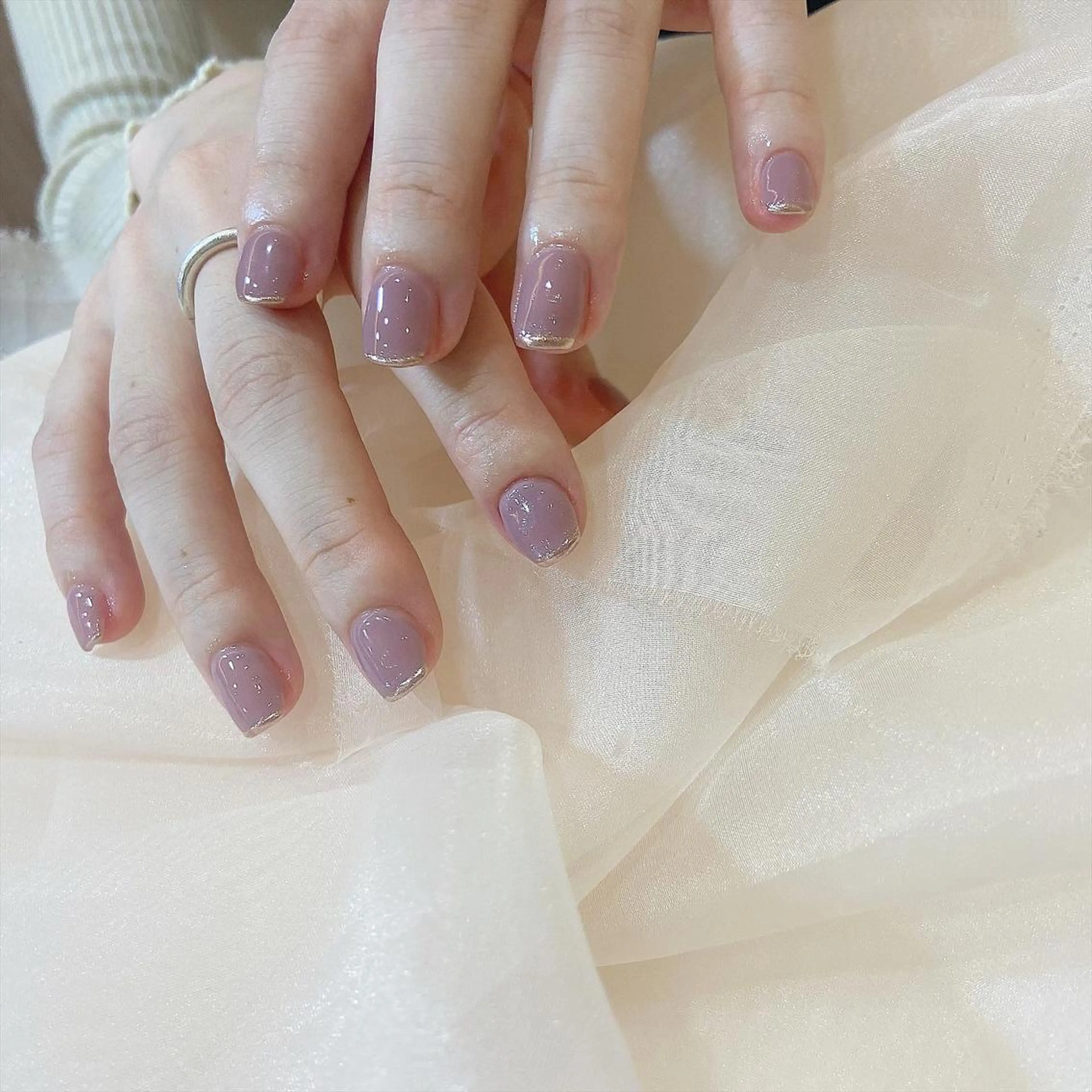 ネイル シンプルネイル 𝕄𝕚𝕪𝕦🤍 自由が丘⌇パラジェルのネイルデザイン