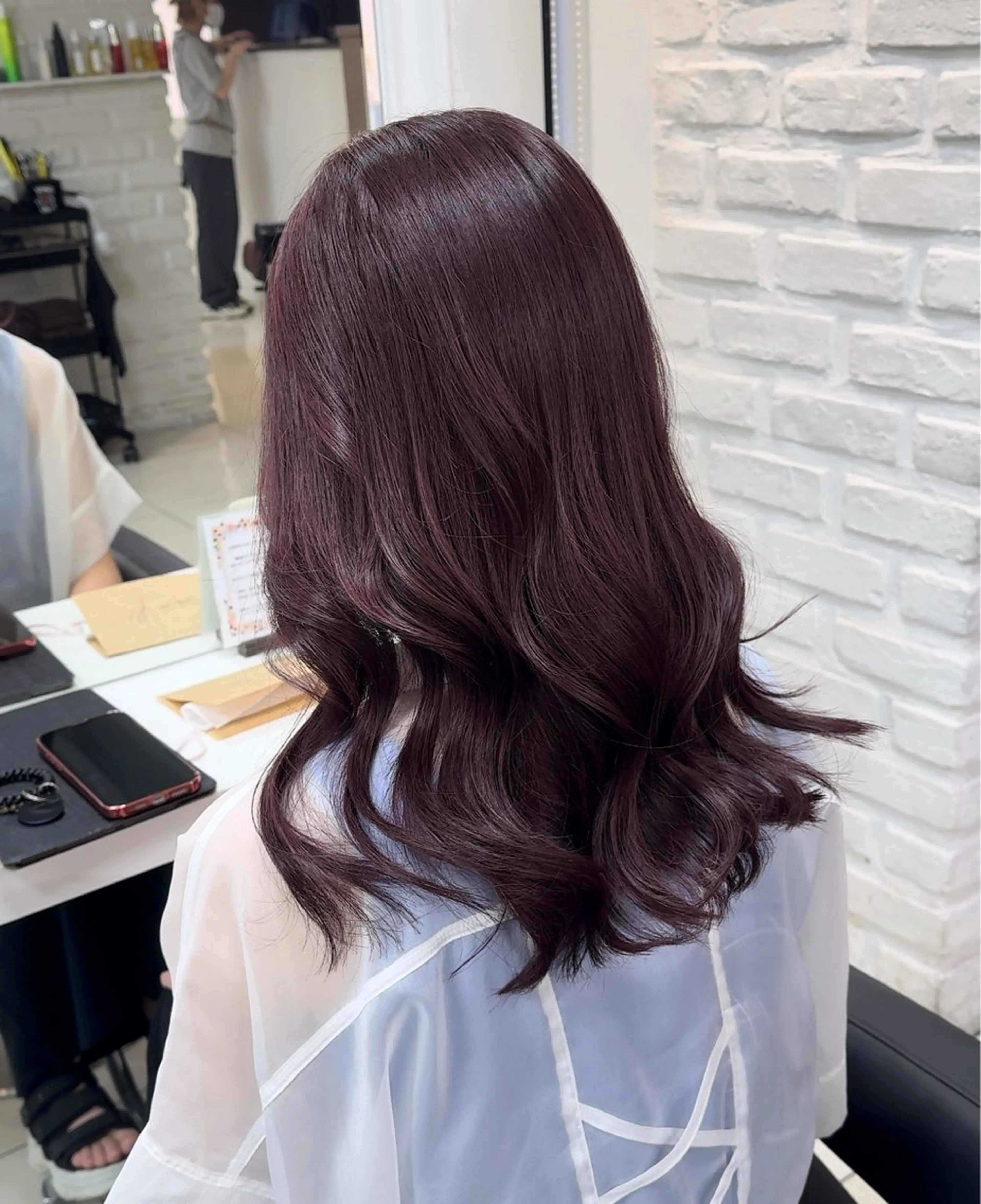 ロング カラー イルミナカラー ピンクカラー カット ヘアカラー トリートメント 【デザインカラー】 粥川佳日望のヘアスタイル