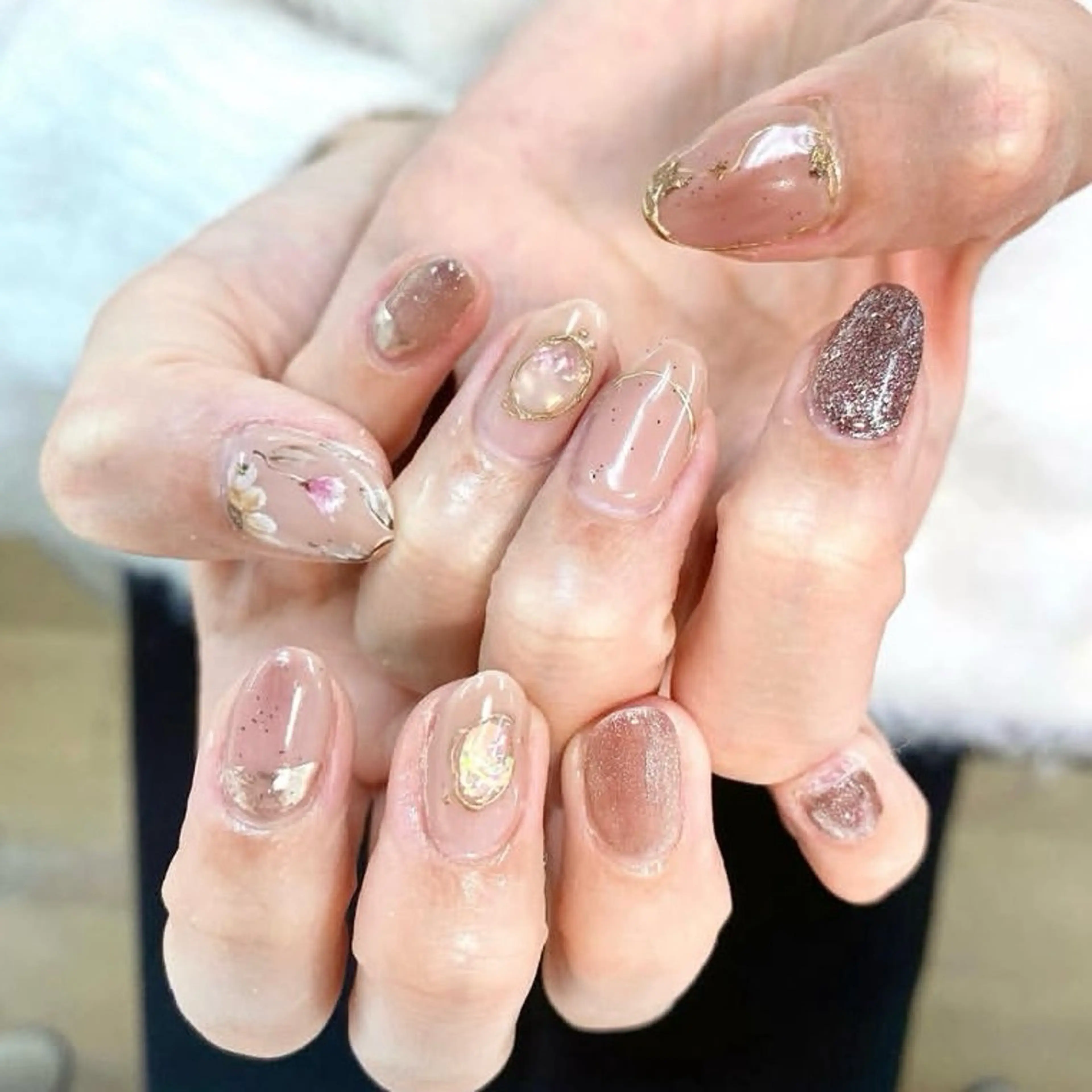 ネイル ジェルネイル 持ち込み ショートネイル hair＆nailsalon nini所属・中家 亜紗子のネイルデザイン