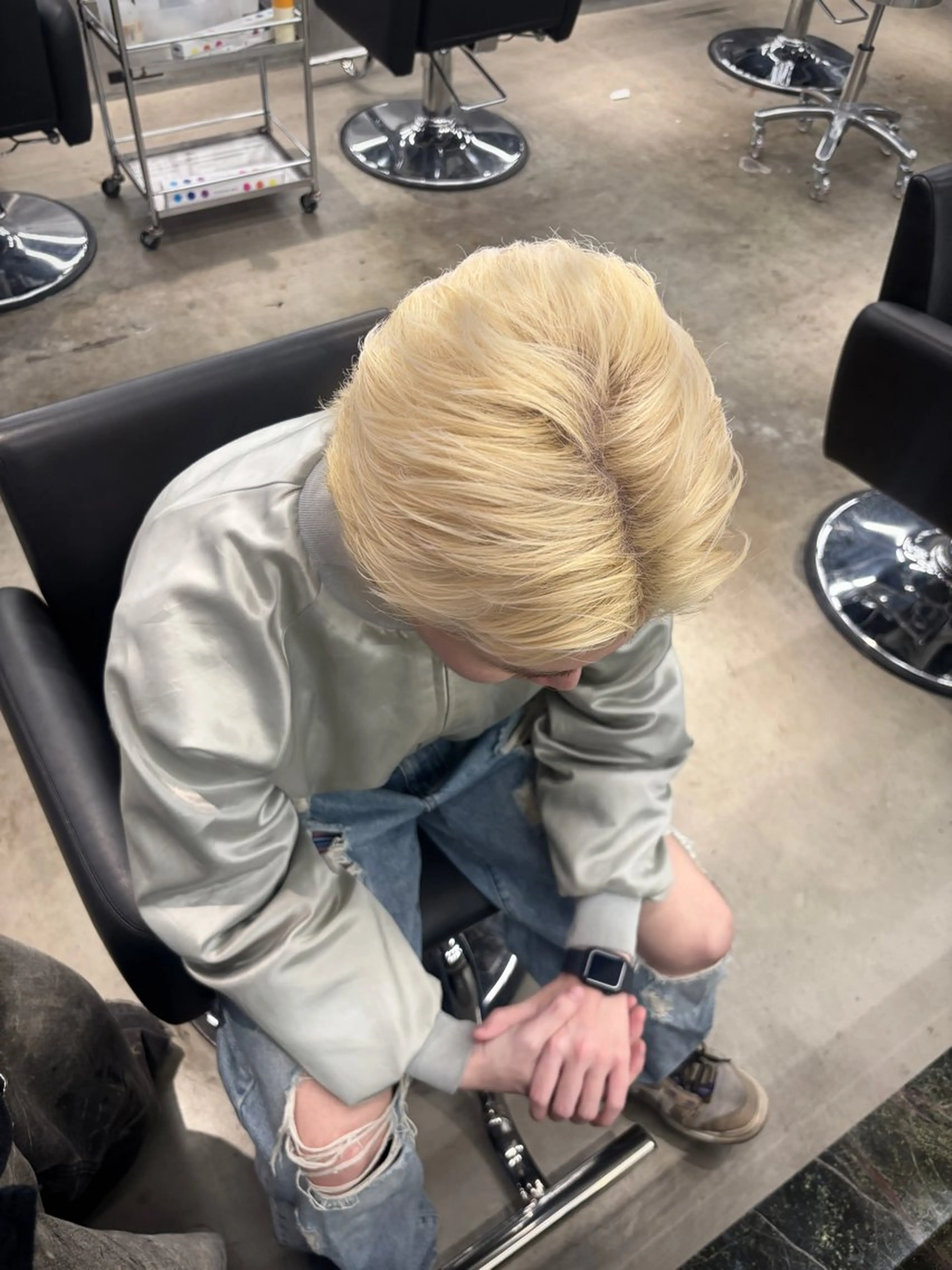 ショート カラー メンズ ヘアカラー トリートメント 栄ハイトーンメンズ yoshiのヘアスタイル