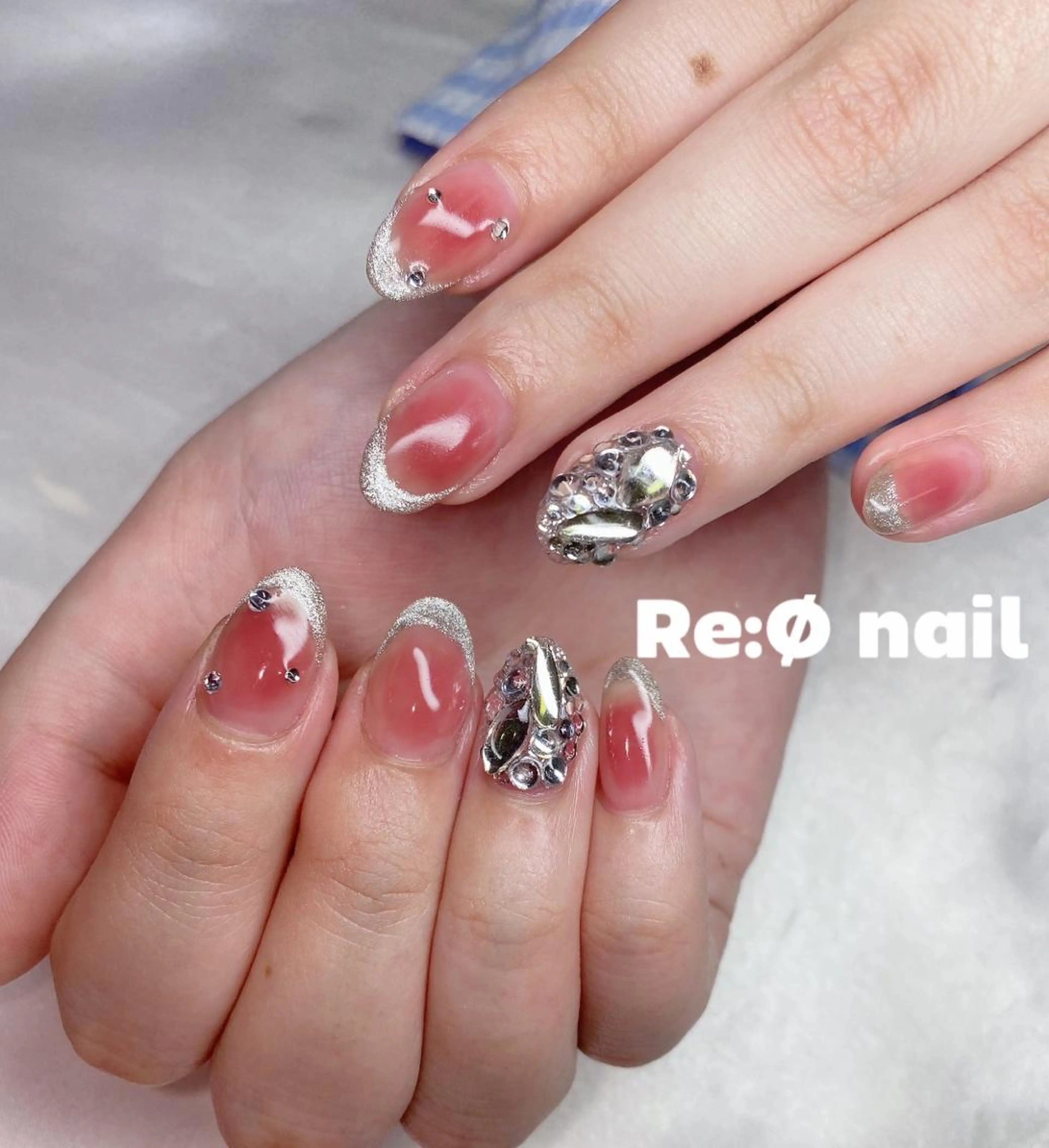 ネイル チークネイル ハンドネイル Re:Ø nail 🩵TSUJIのネイルデザイン