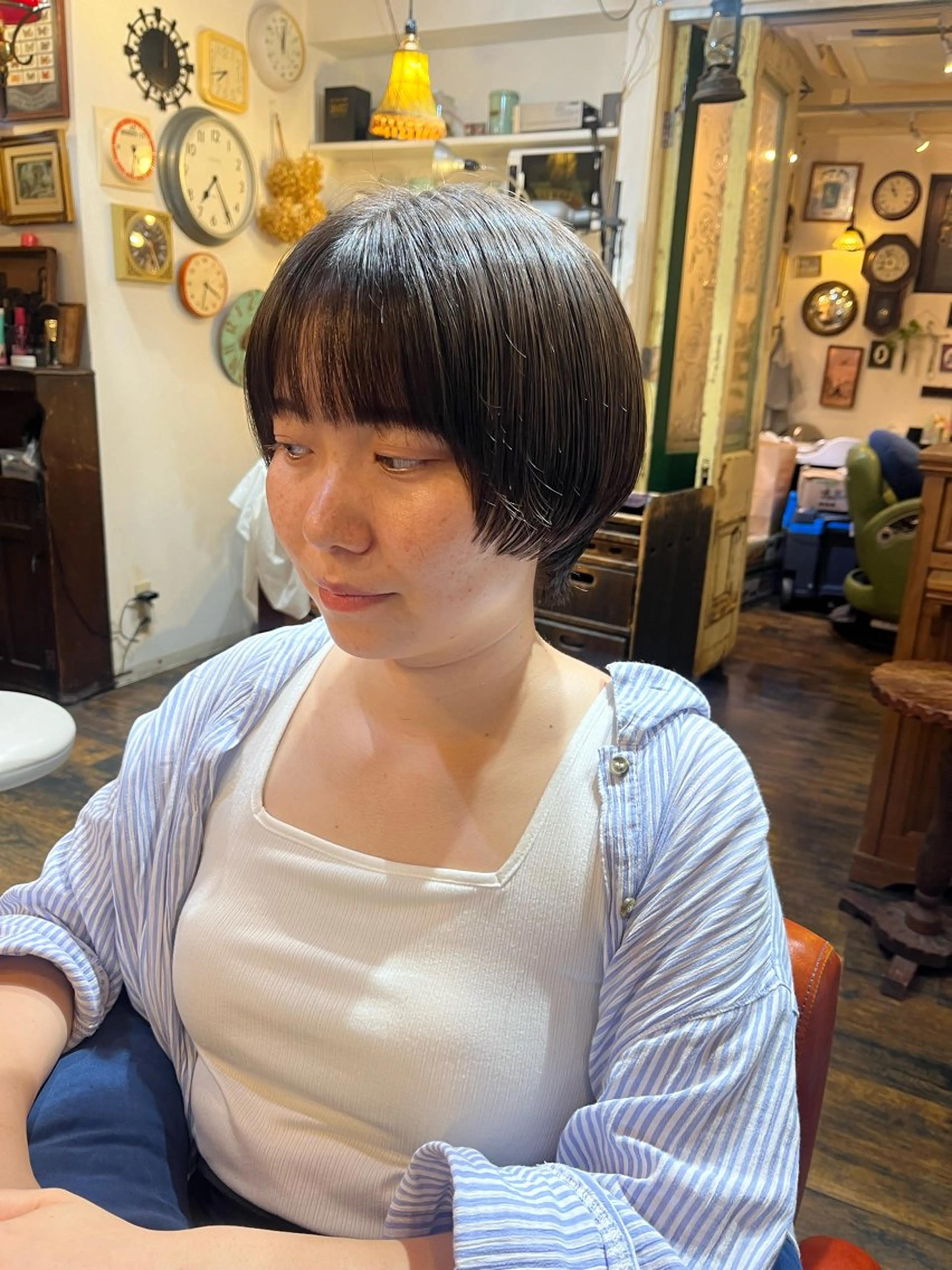 ショート ショートヘア ウルフカット カット ヘッドスパ 抜け感パーマ/ 顔まわり/緒方椋のヘアスタイル