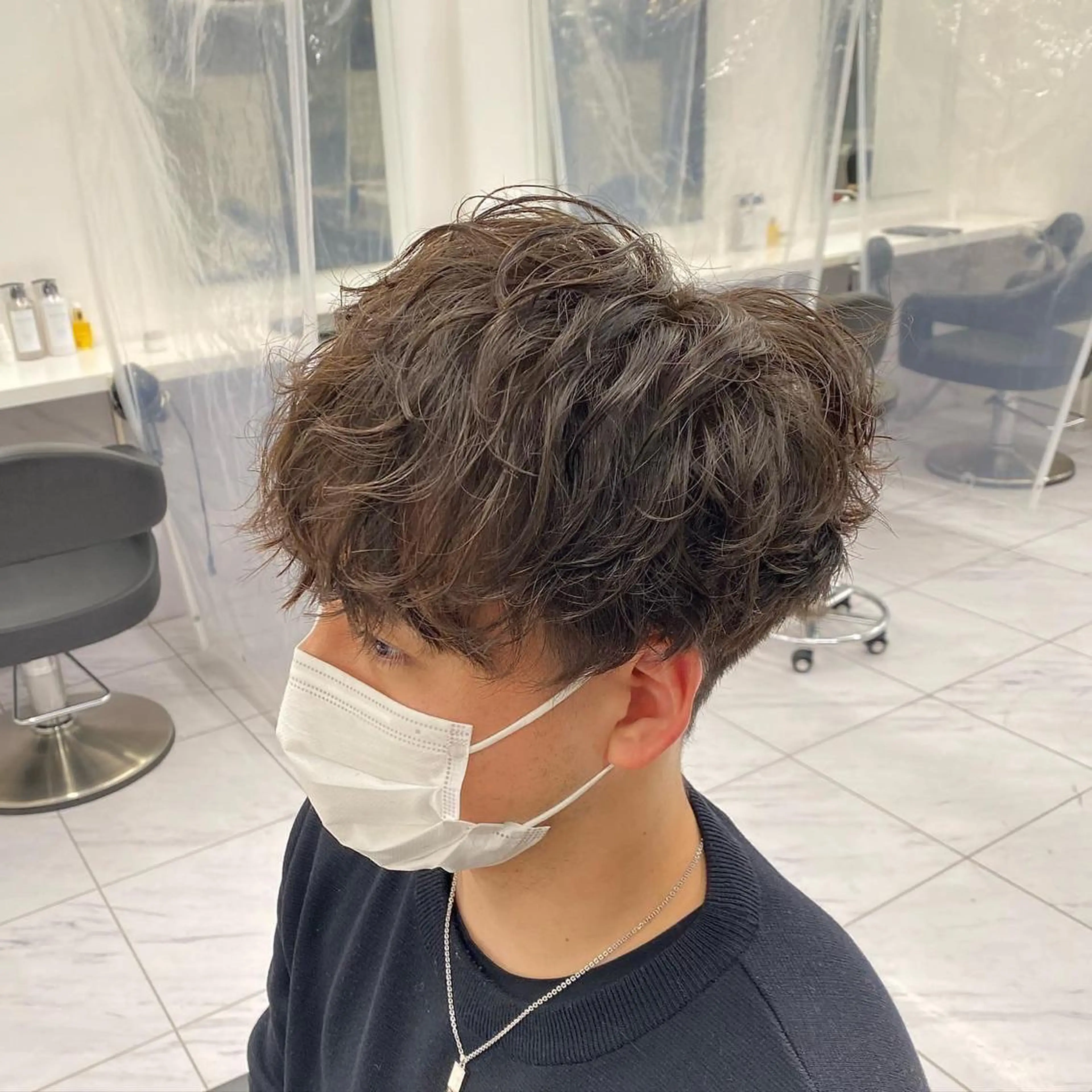 セミロング パーマ ヘアアレンジ メンズ メンズ特化 水口湧太のヘアスタイル