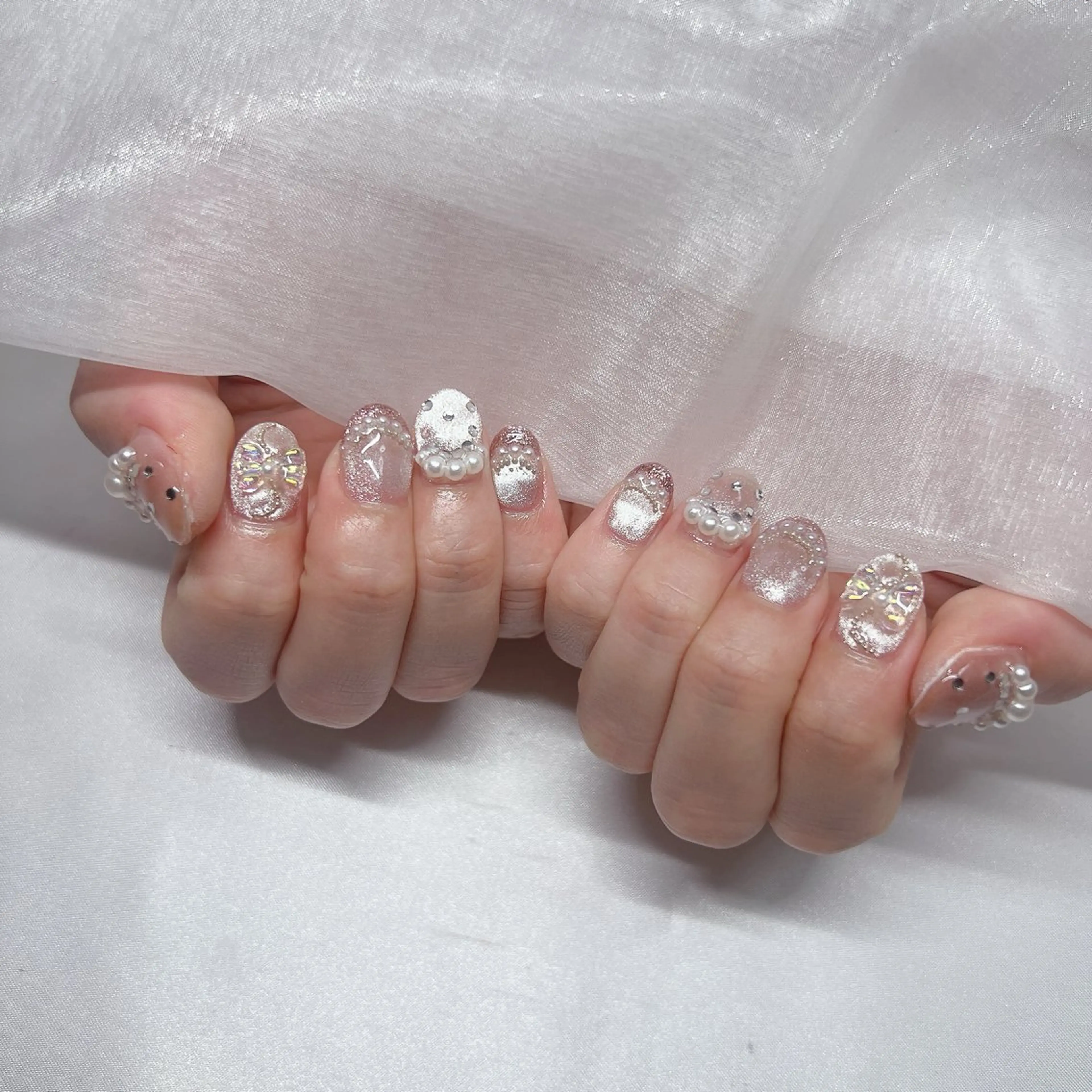 ネイル ジェルネイル 韓国ネイル ラメ(グリッター) マグネットネイル ミラーネイル ハンドネイル -nail salon-Reward所属・nail salon Rewardのネイルデザイン