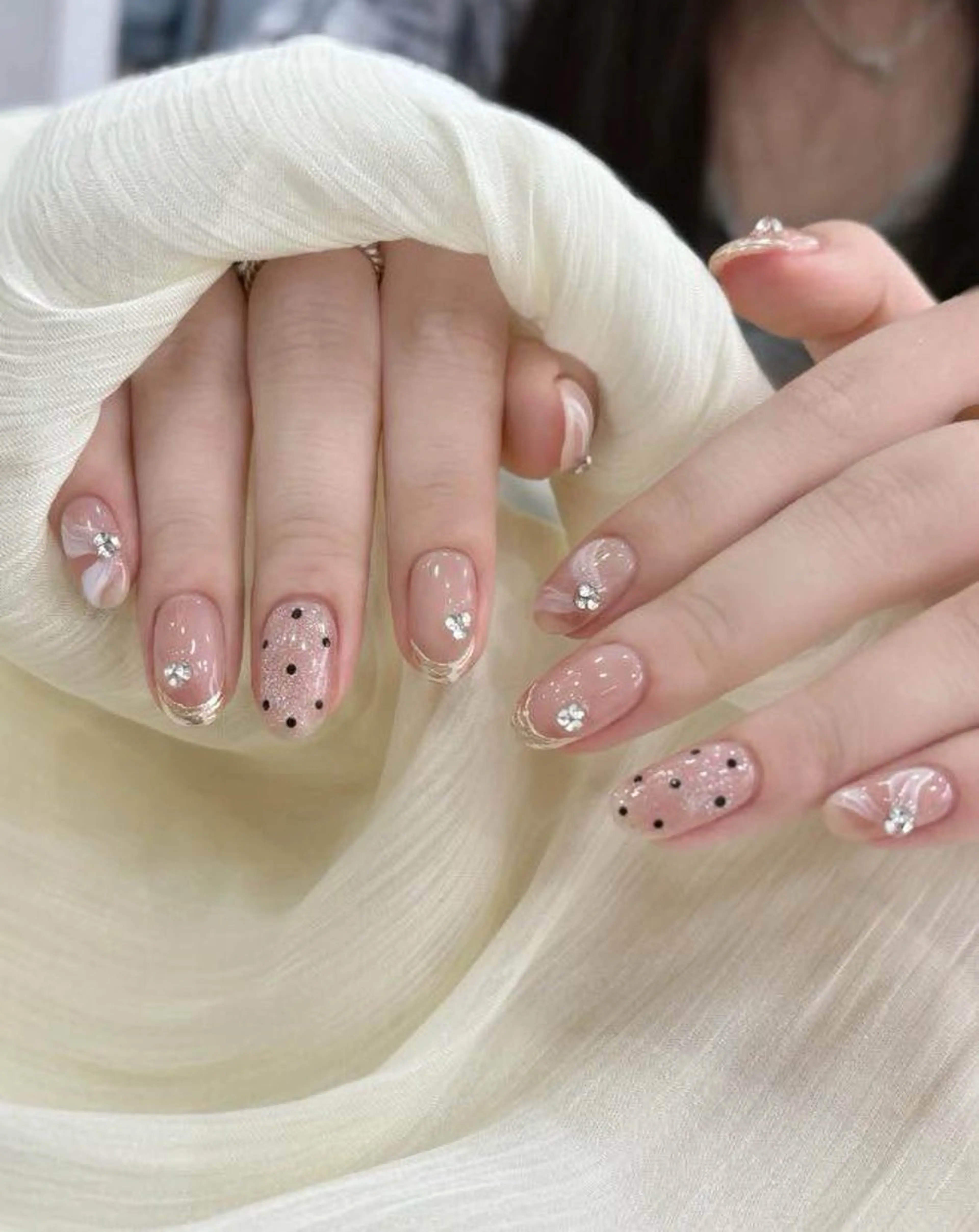 ネイル 韓国ネイル 持ち込み ニュアンスネイル ネイルチップ ハンドネイル JENNY ANA.CHUOのネイルデザイン