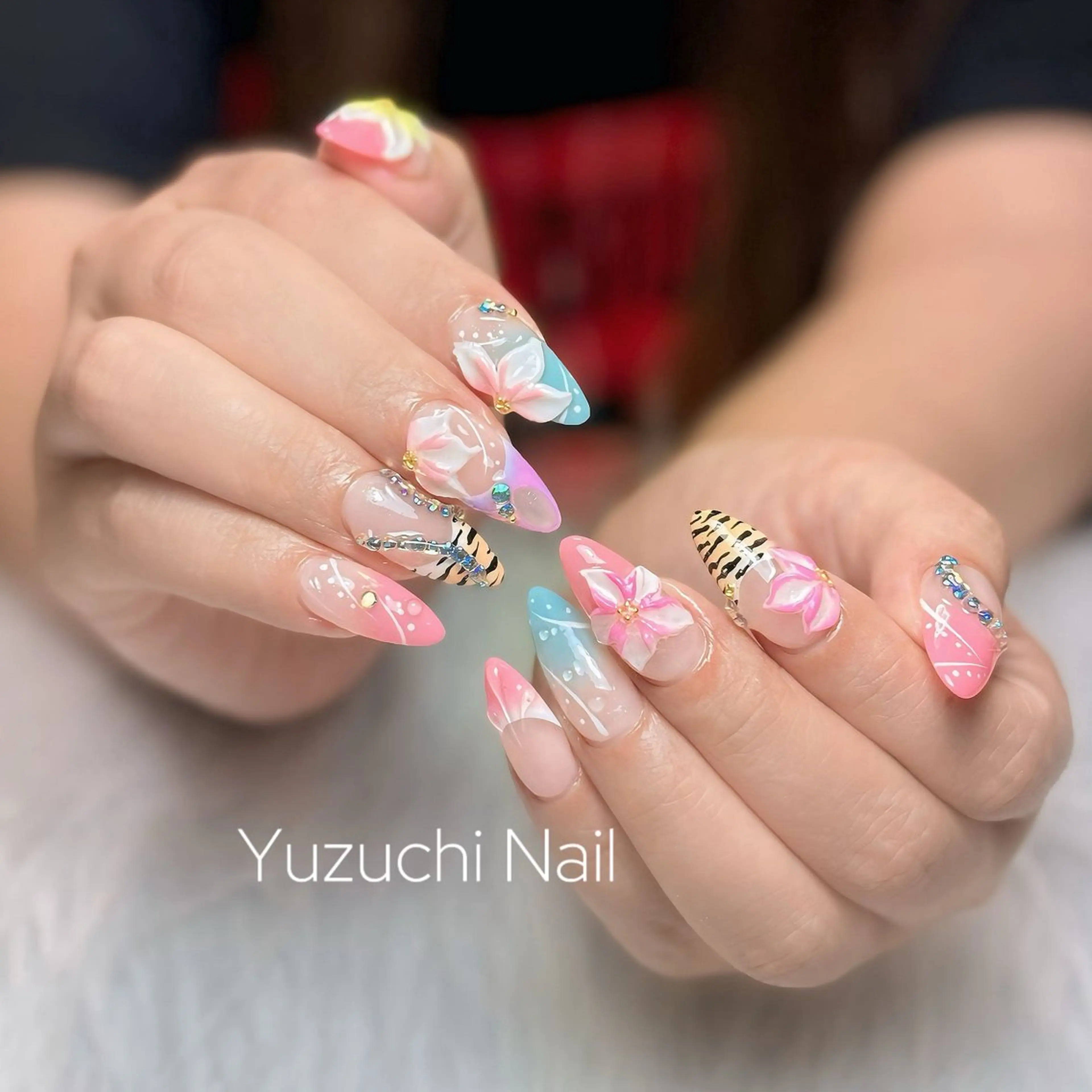 ネイル フットネイル 夏ネイル ワンホンネイル ハンドネイル ハンドケア Yuzuchi Nailのネイルデザイン