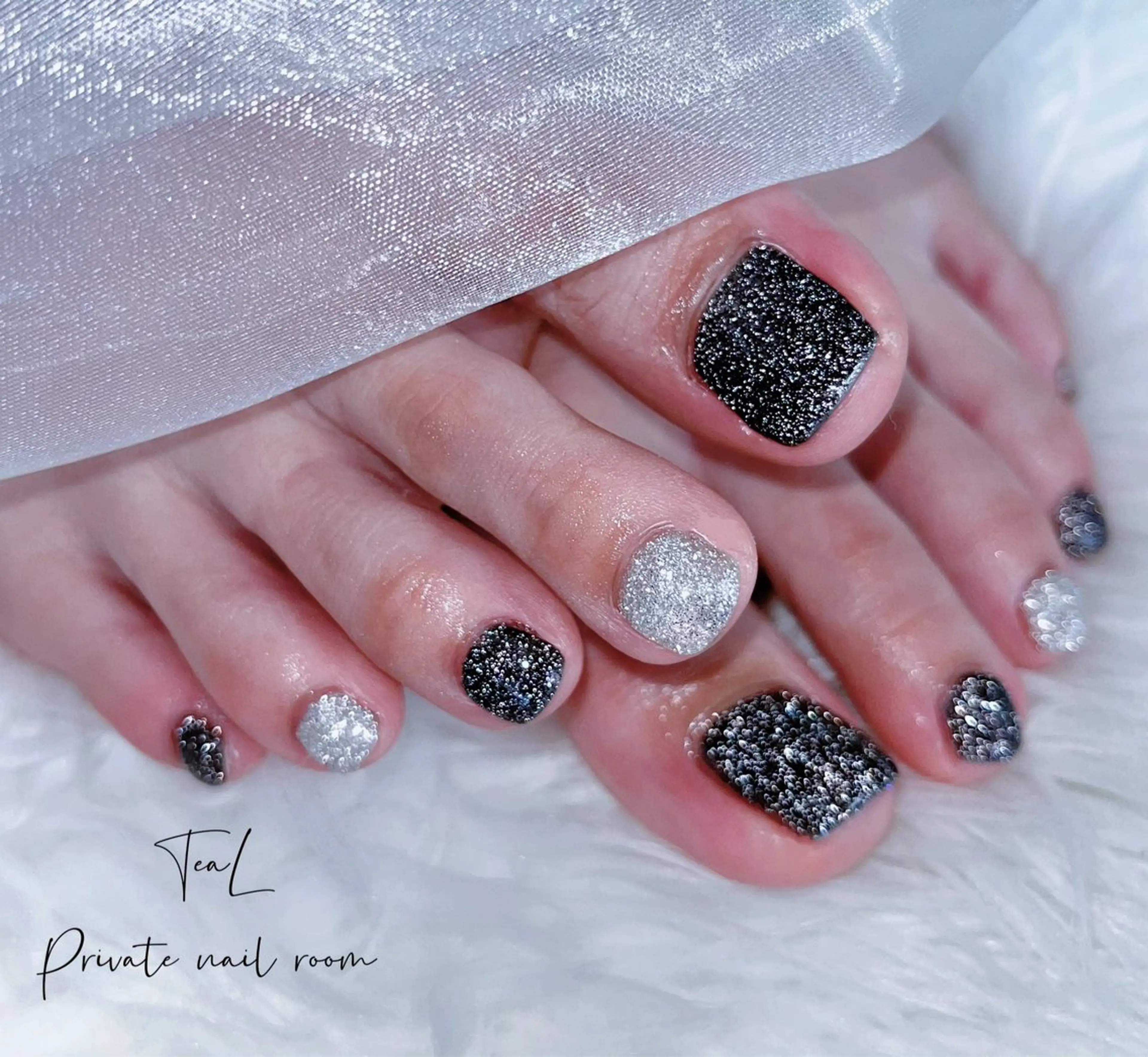 ネイル フラッシュネイル マグネットネイル フットネイル TeaL nailのネイルデザイン