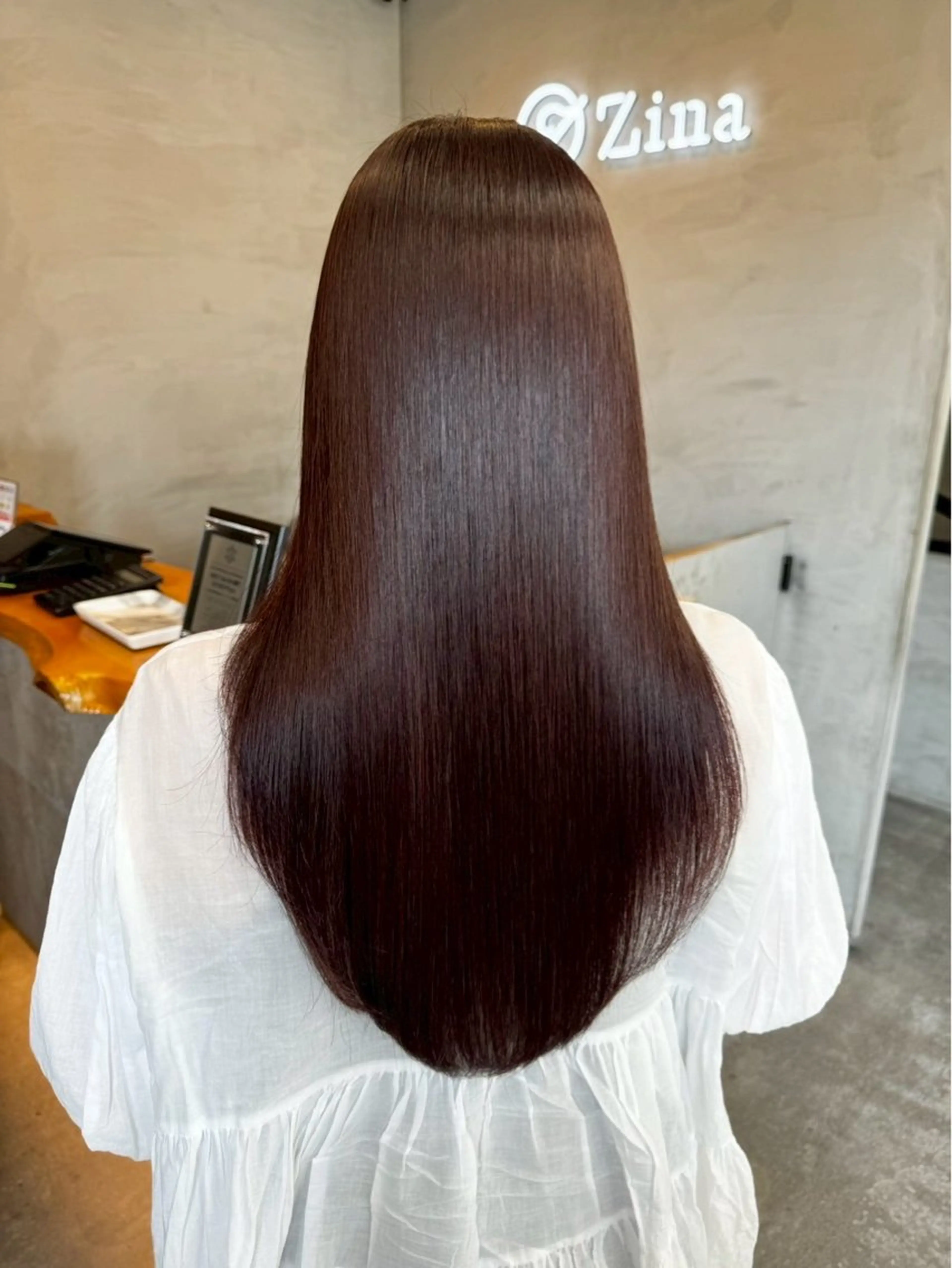 ロング カラー ブラウンカラー レッドカラー レッドブラウン カット 縮毛矯正 トリートメント 艶カラー/髪質改善/ ブリーチ/池袋/千葉のヘアスタイル