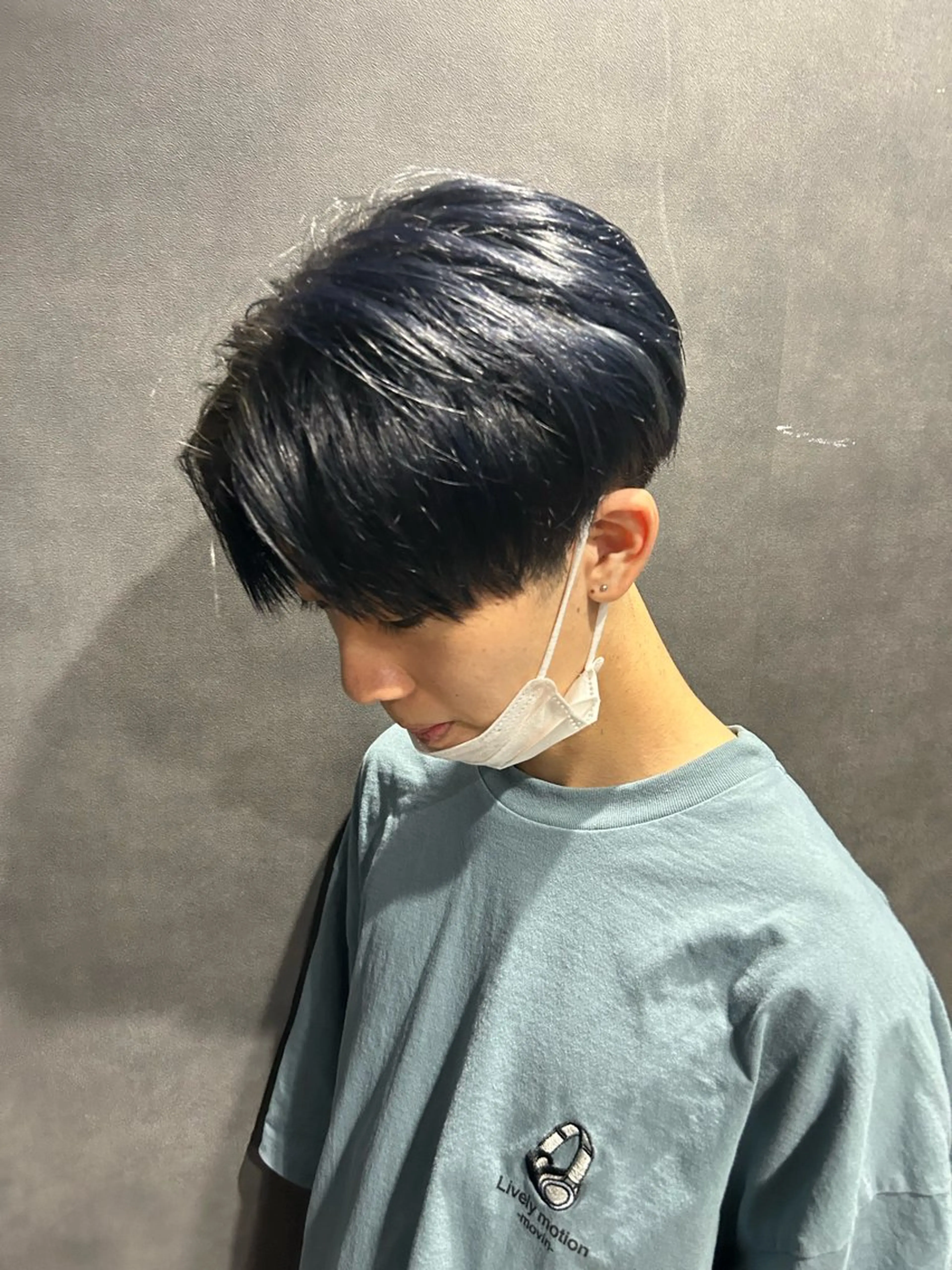 ショート カラー メンズ 黒髪 ブルーカラー ブルーブラック 🐺森 雄飛/メンズ 韓国ヘアのヘアスタイル