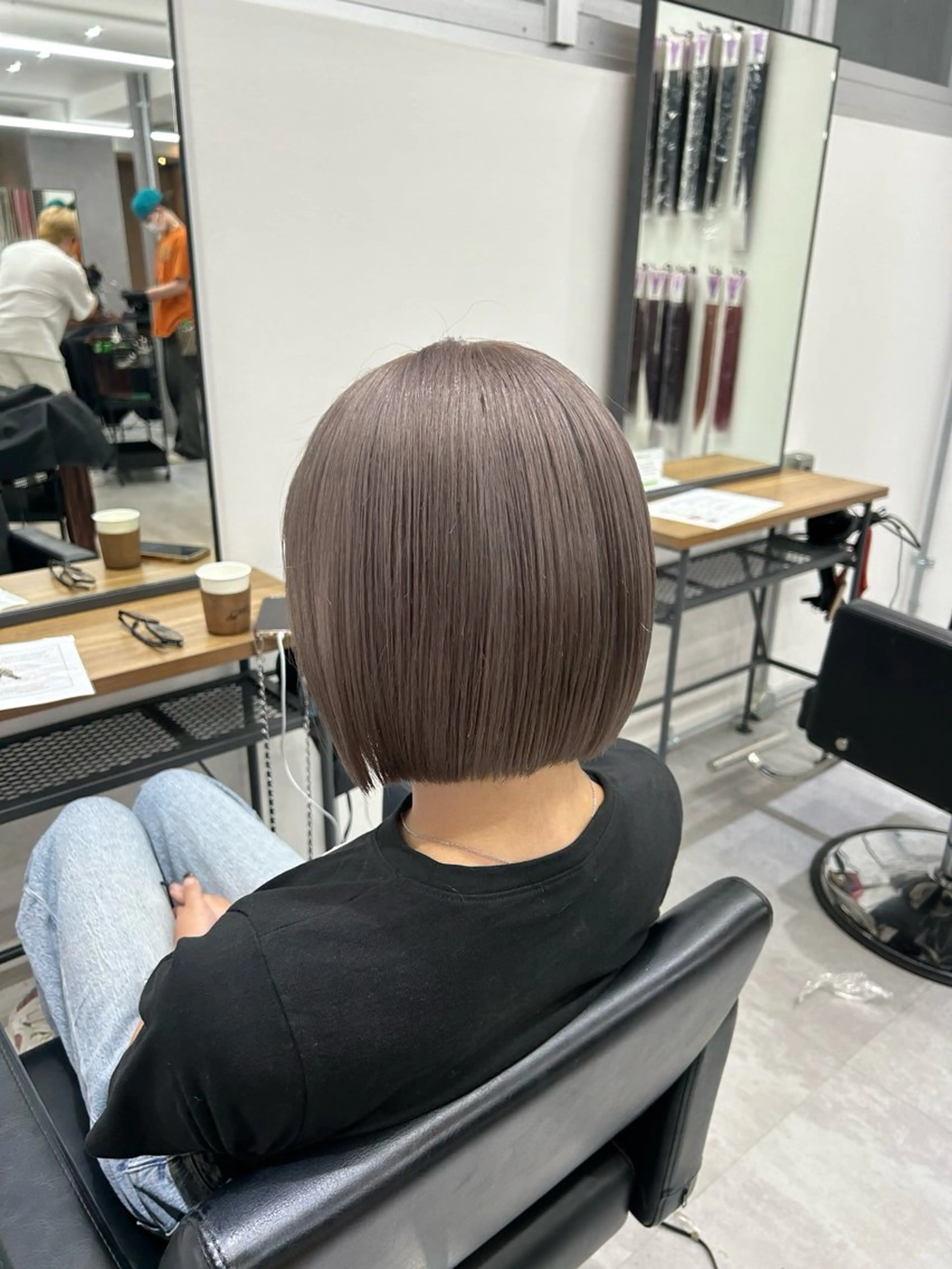 ショート カラー ブリーチ グレージュ ハイトーンカラー ヘアカラー ENA💗ハイトーン /エクステ💗のヘアスタイル