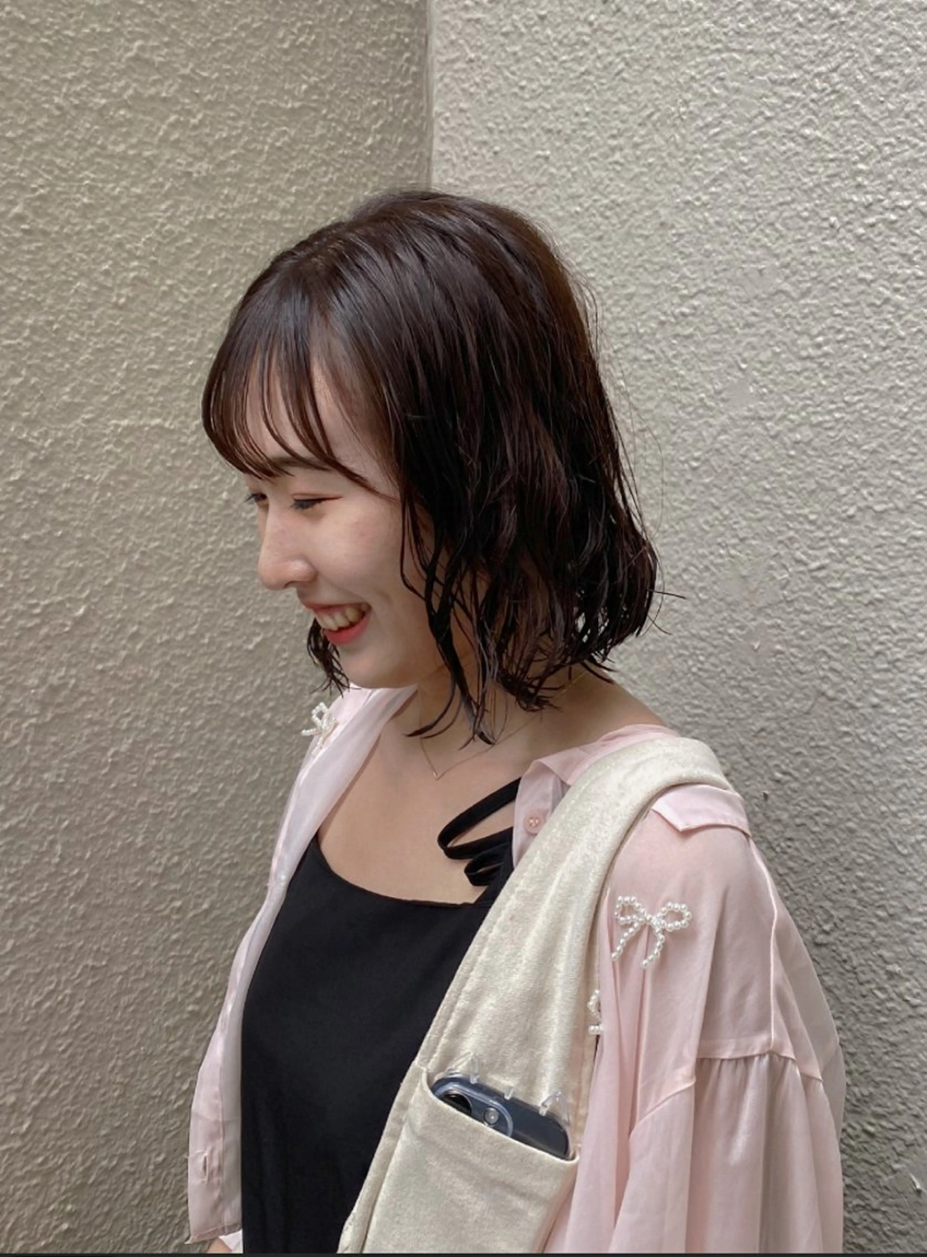 ミディアム パーマ ミディアムパーマ ボブ FERIA梅田 hana💫のヘアスタイル