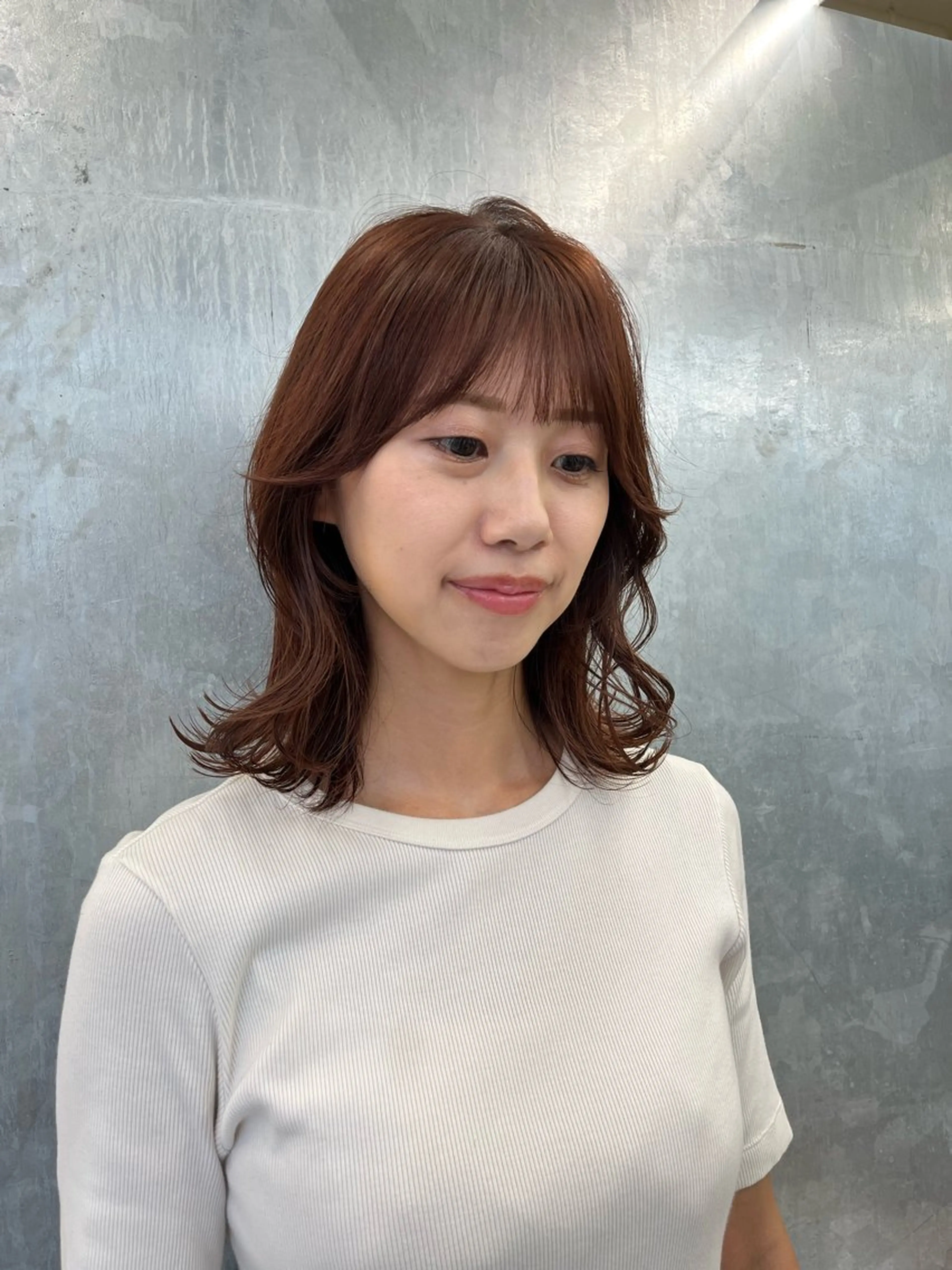 ミディアム カラー ベージュカラー ピンクカラー ピンクベージュ カット ヘアカラー トリートメント Kansaku /池 袋/透明感カラー🌿のヘアスタイル