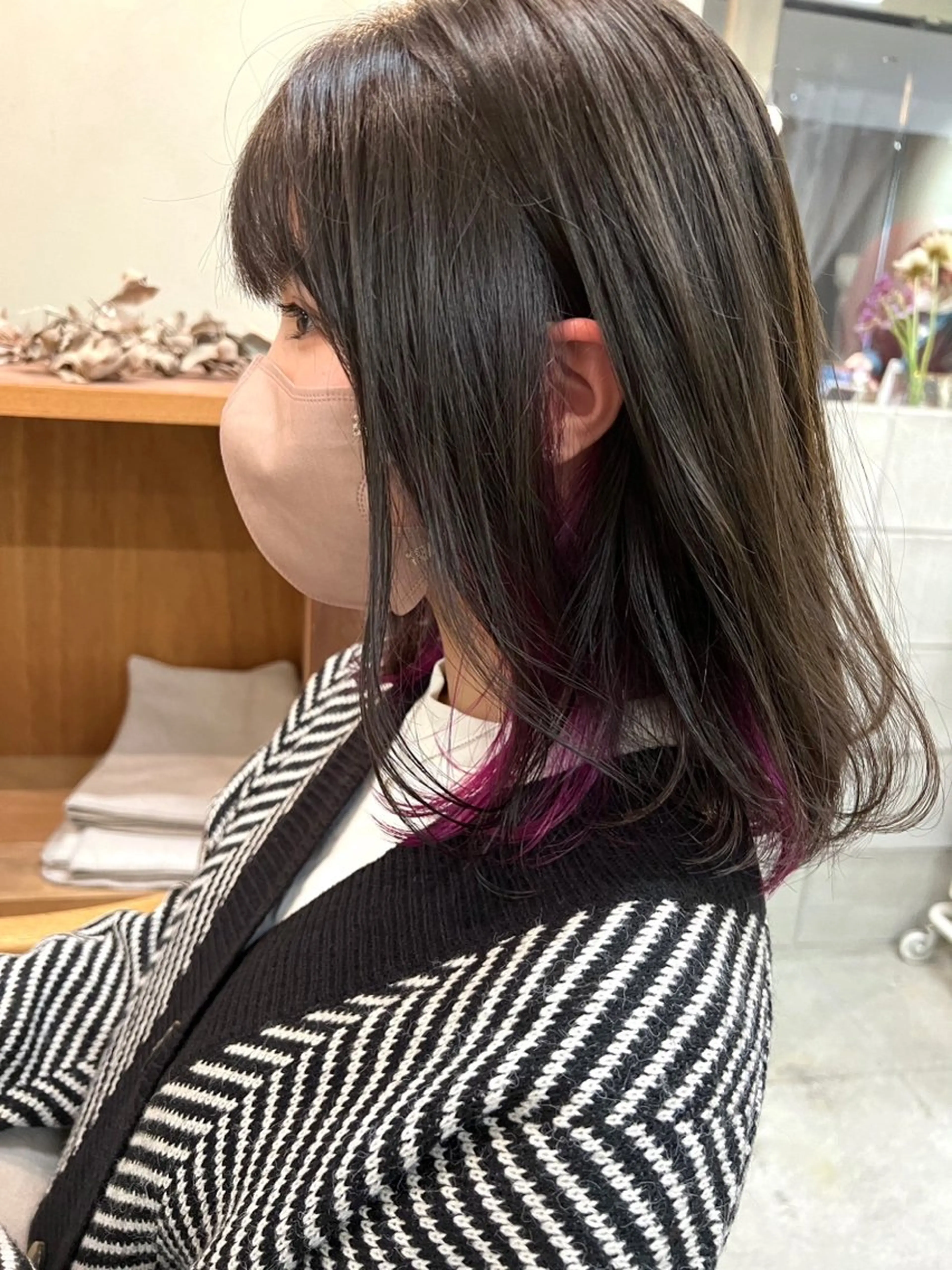 ミディアム カット ヘアカラー トリートメント 🌻花屋併設🌻濱 幸帆のヘアスタイル