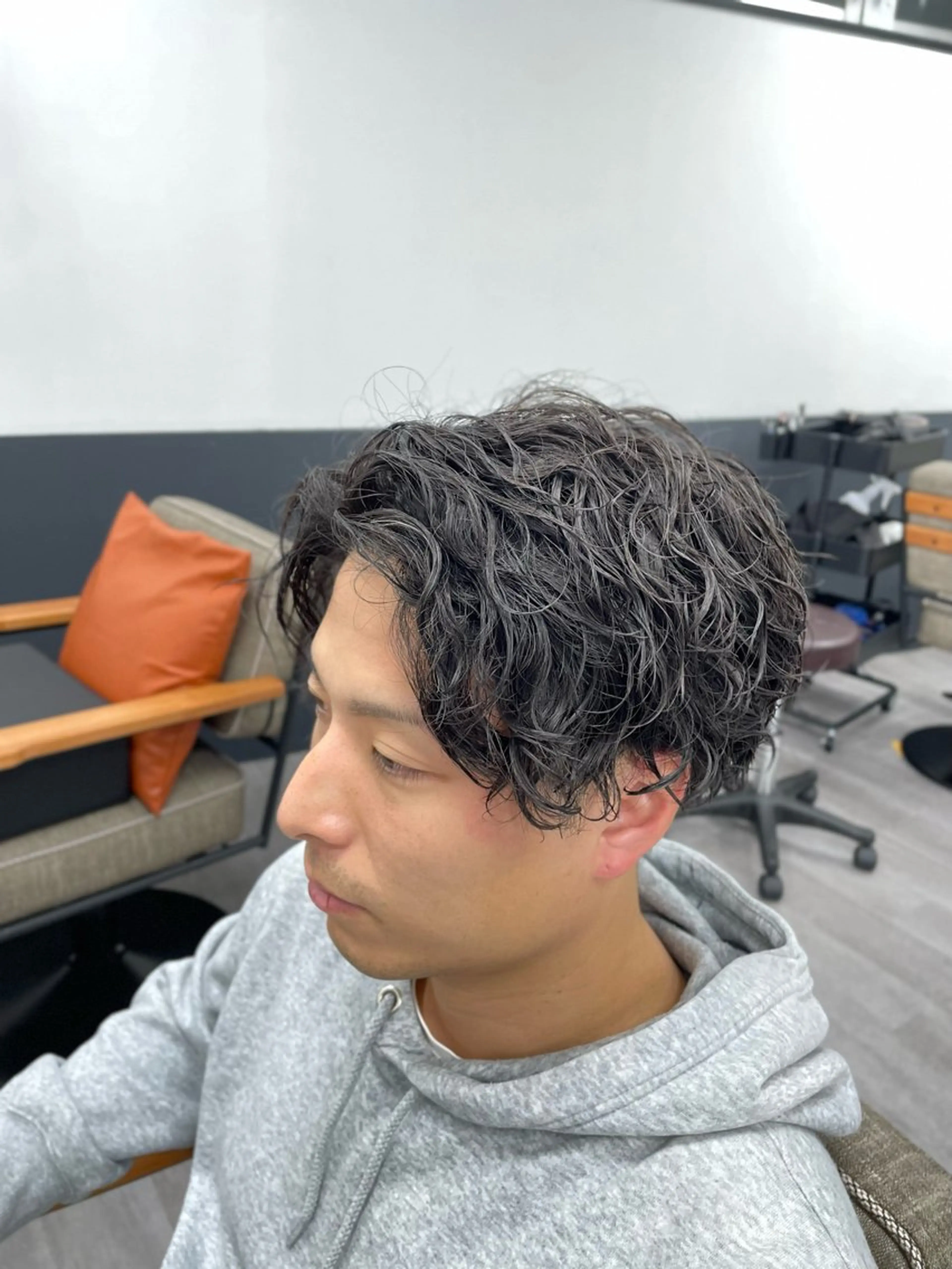 ミディアム パーマ メンズ カット パーマ 【髪質改善サロン】 🌟だいち🌟のヘアスタイル