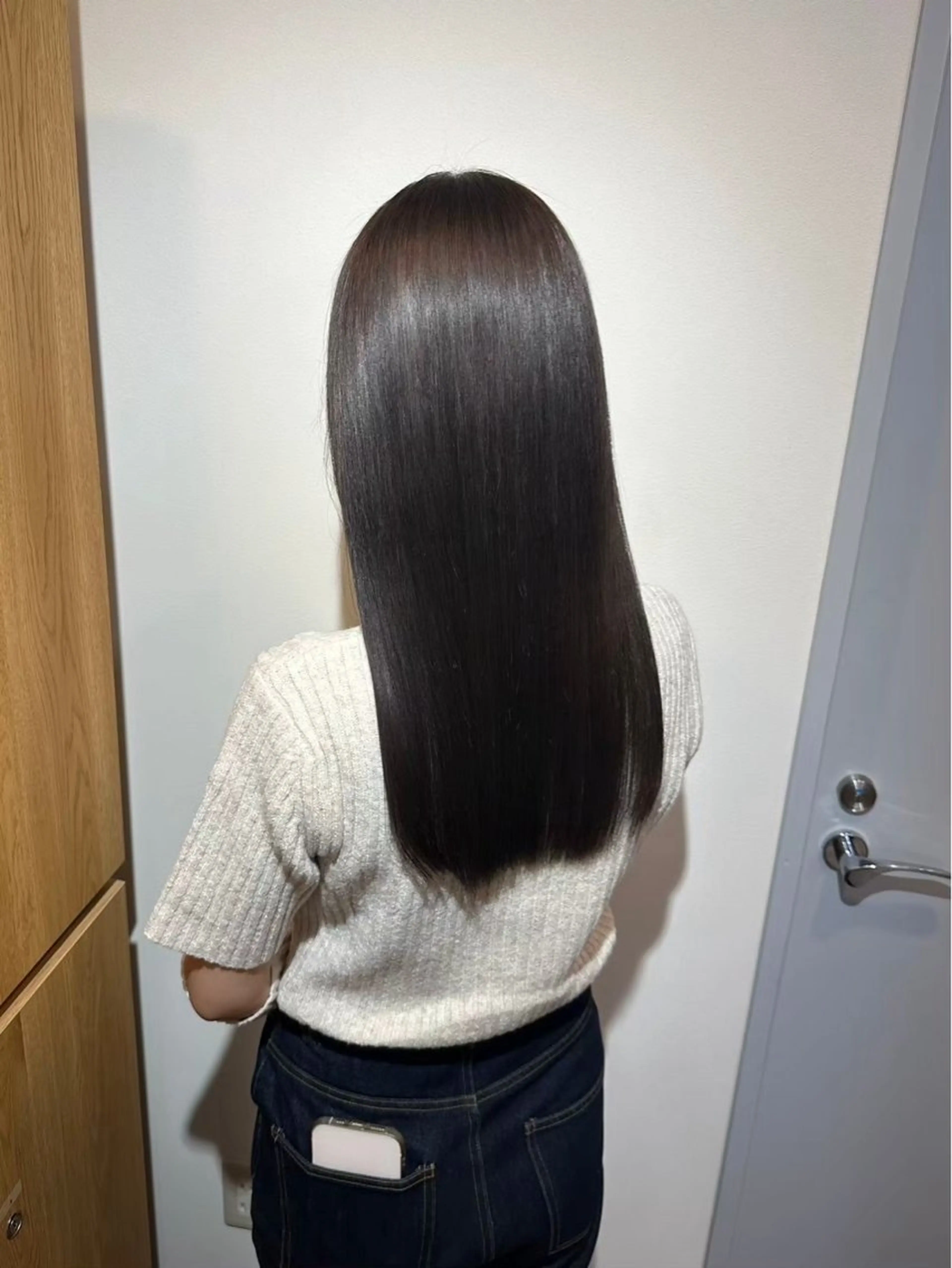 ロング カラー パーマ 髪質改善 似合わせカット 縮毛矯正 トリートメント 酸性ストレート カット 縮毛矯正 トリートメント 透明感カラー特化/ ベージュ/梅田/英輝のヘアスタイル