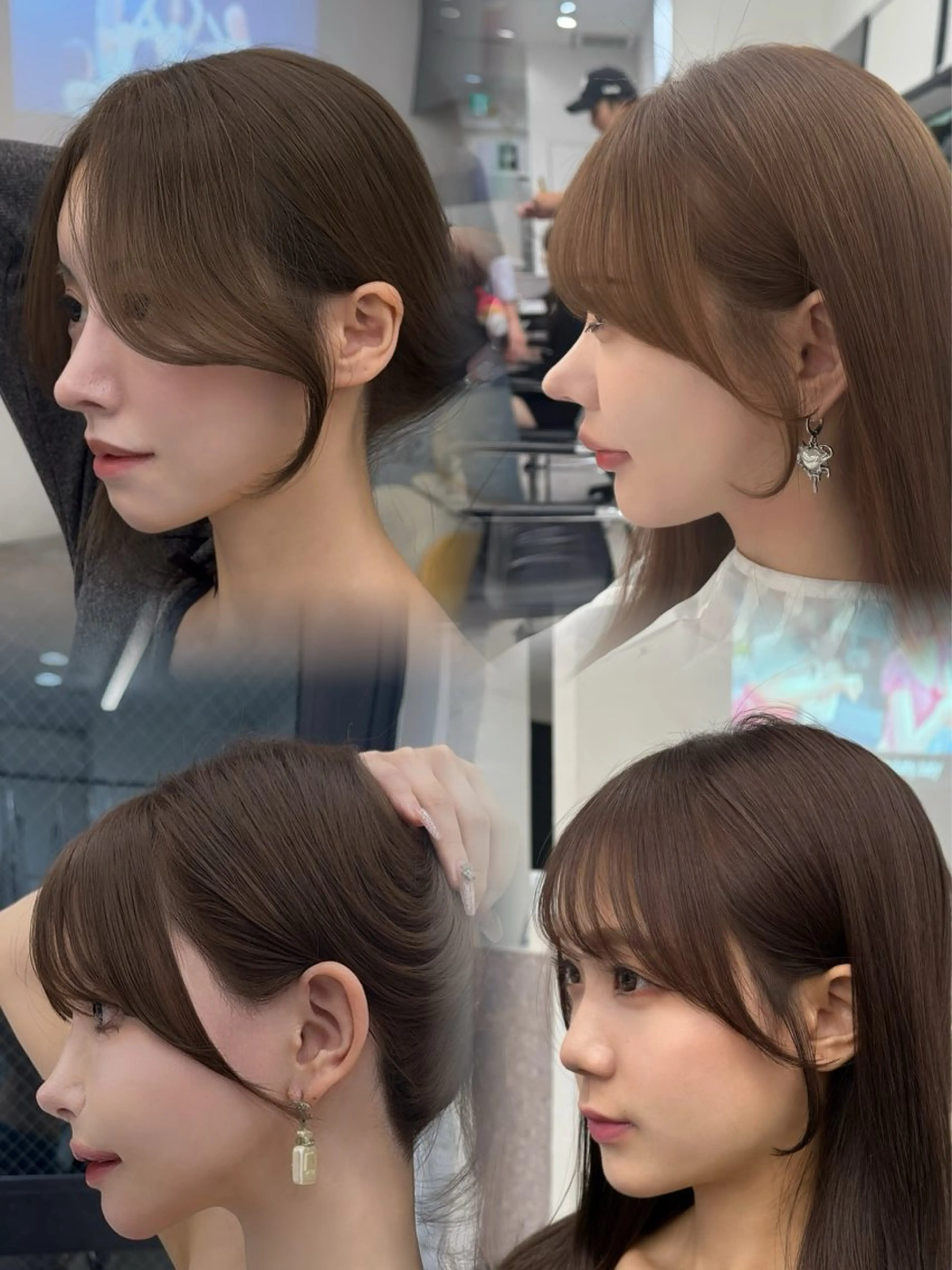 ミディアム 顔周りカット 韓国風ヘア レイヤーカット おくれ毛 サイドバング カット 高島大登/顔周り /レイヤーカットのヘアスタイル