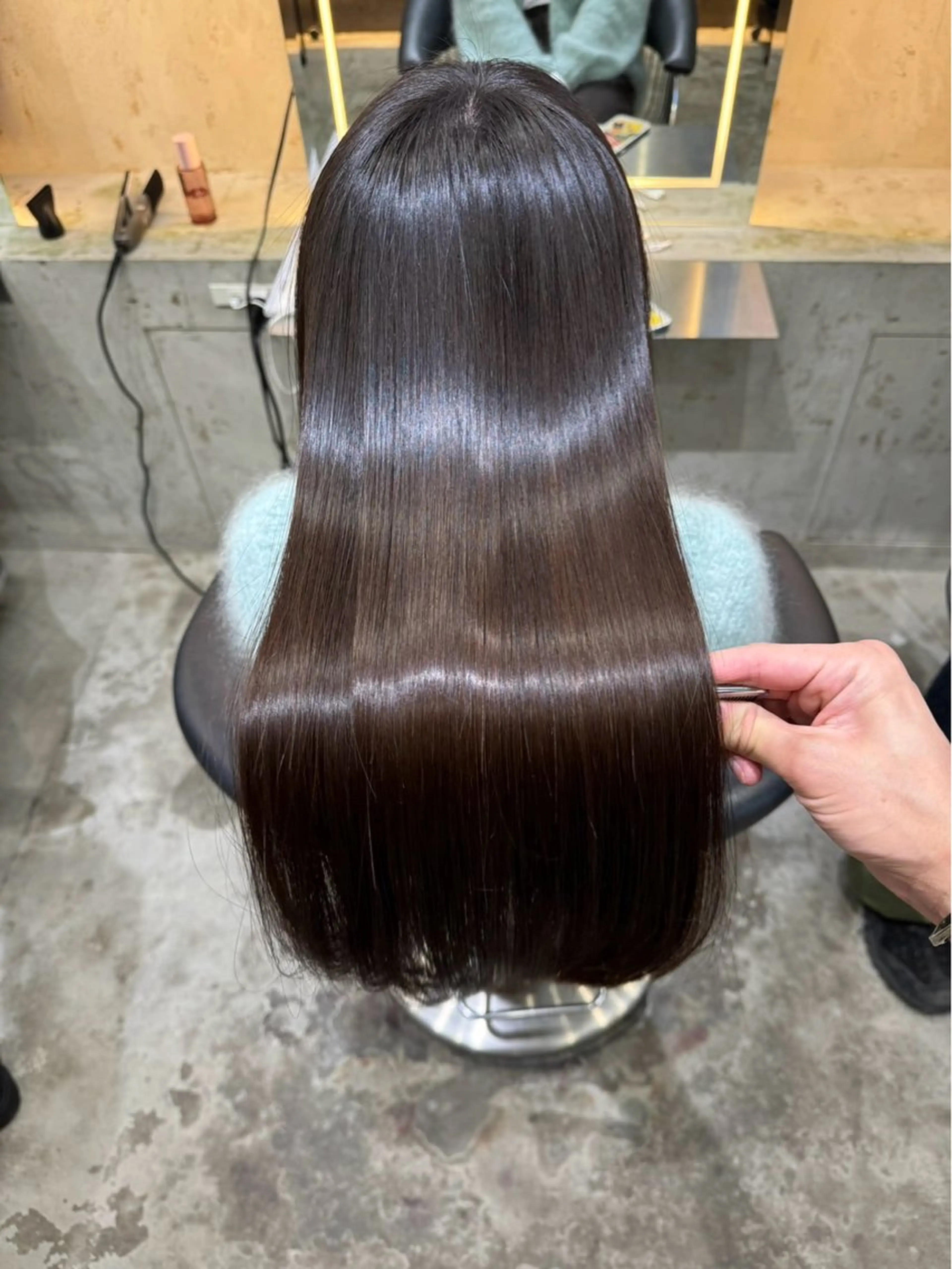 ロング 伸ばしかけ 縮毛矯正 縮毛矯正 うる艶縮毛カラー✨ たいよう☀️のヘアスタイル