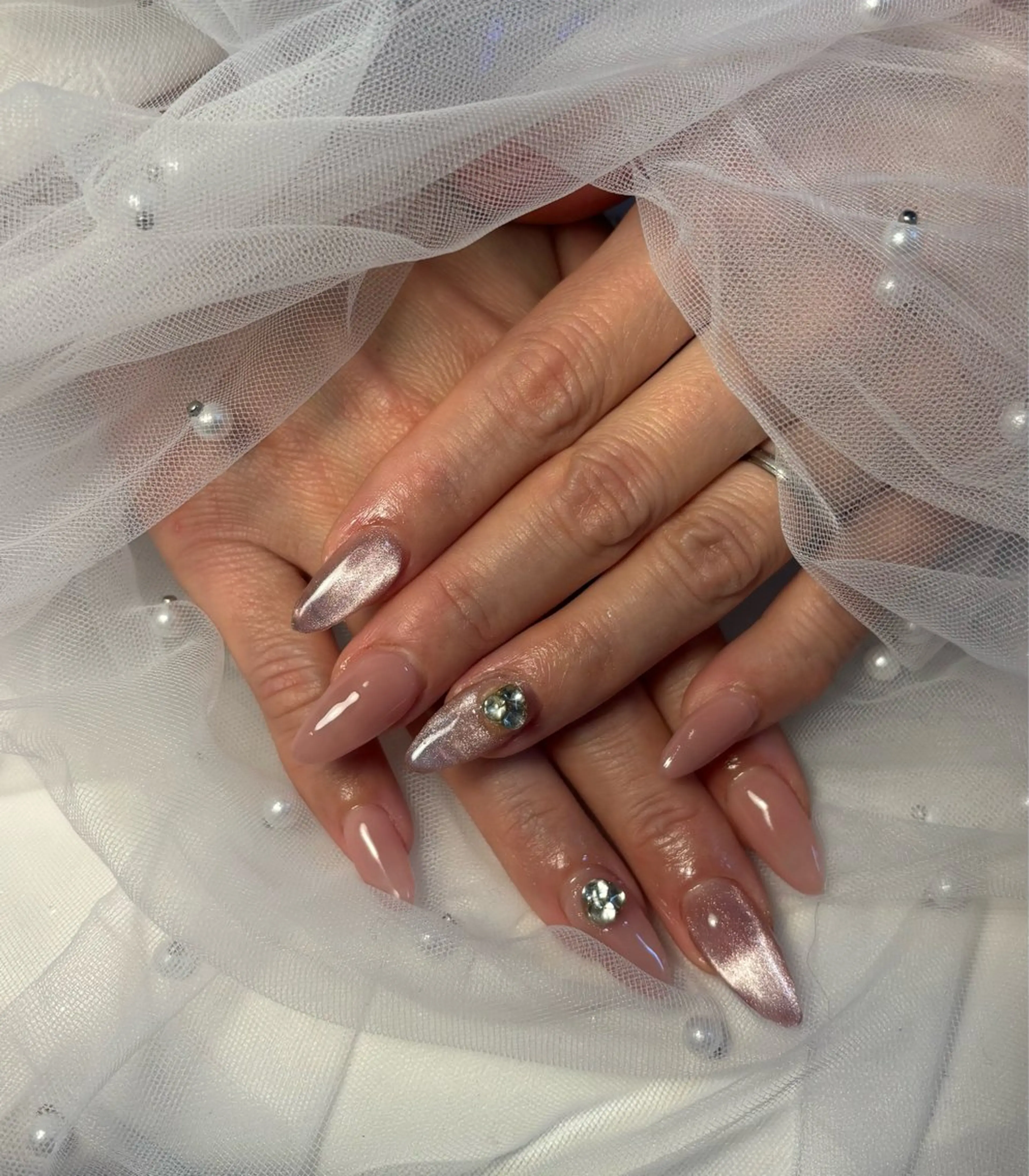 ネイル フラッシュネイル フットネイル フレンチネイル ジェルネイル ガラスフレンチ Nail salon Natulalのネイルデザイン